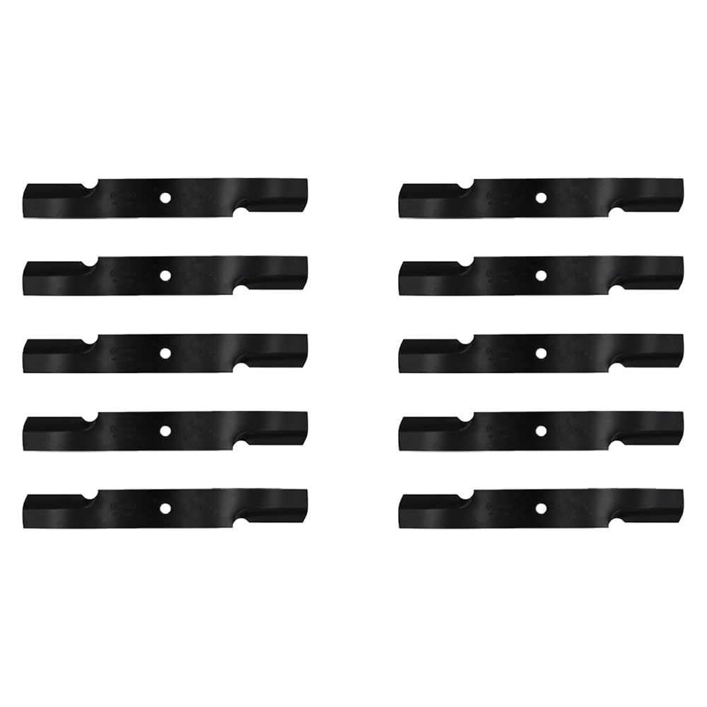 10 Pack Heavy Duty Notched Lawn Mower Blades - Compatible with Exmark, Bad Boy, Snapper 52