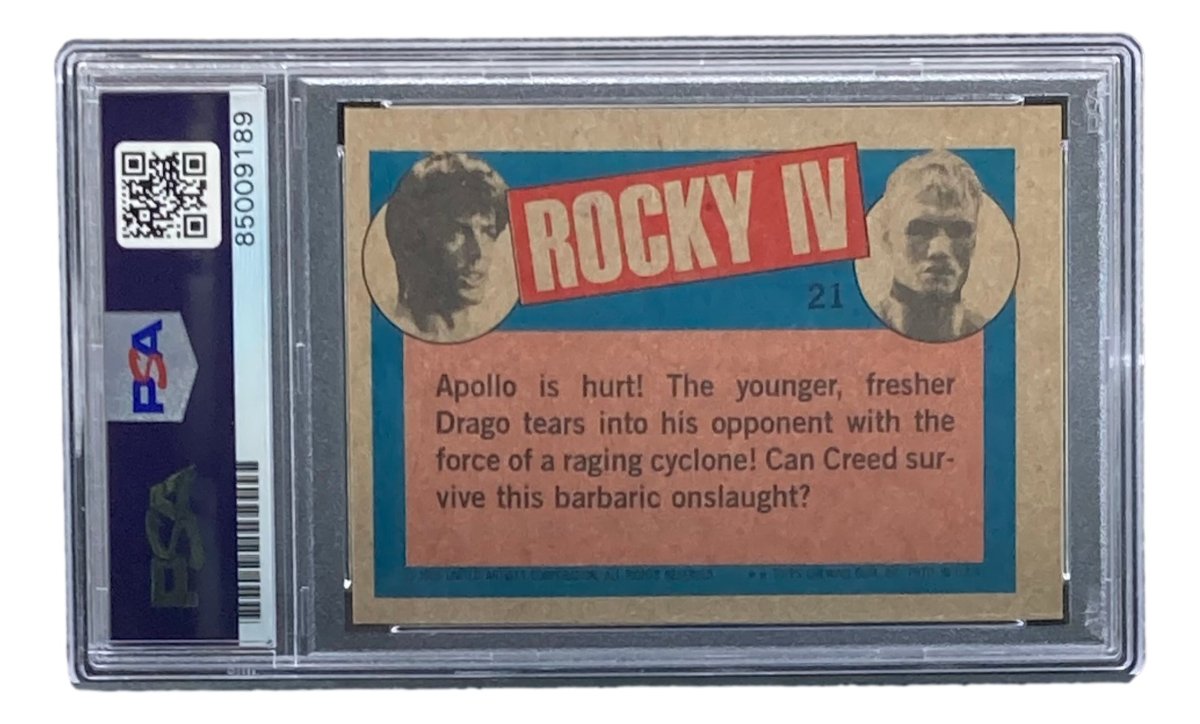 Dolph Lundgren Autographed Ivan Drago 1985 Topps #21 Trading Card PSA/DNA Certified Gem Mint 10 - Perfect for Rocky Movie Memorabilia Collectors & Sports Card Investors
