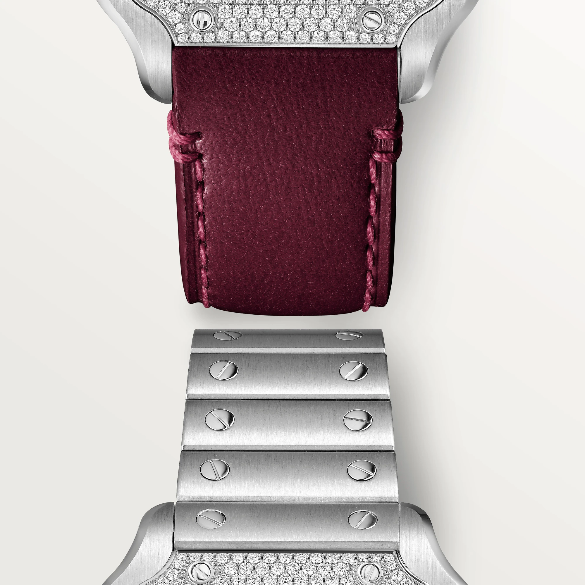 Cartier Santos Stainless Steel Diamond Watch for Men & Women - Luxury Unisex Timepiece for Business, Gifts & Special Occasions