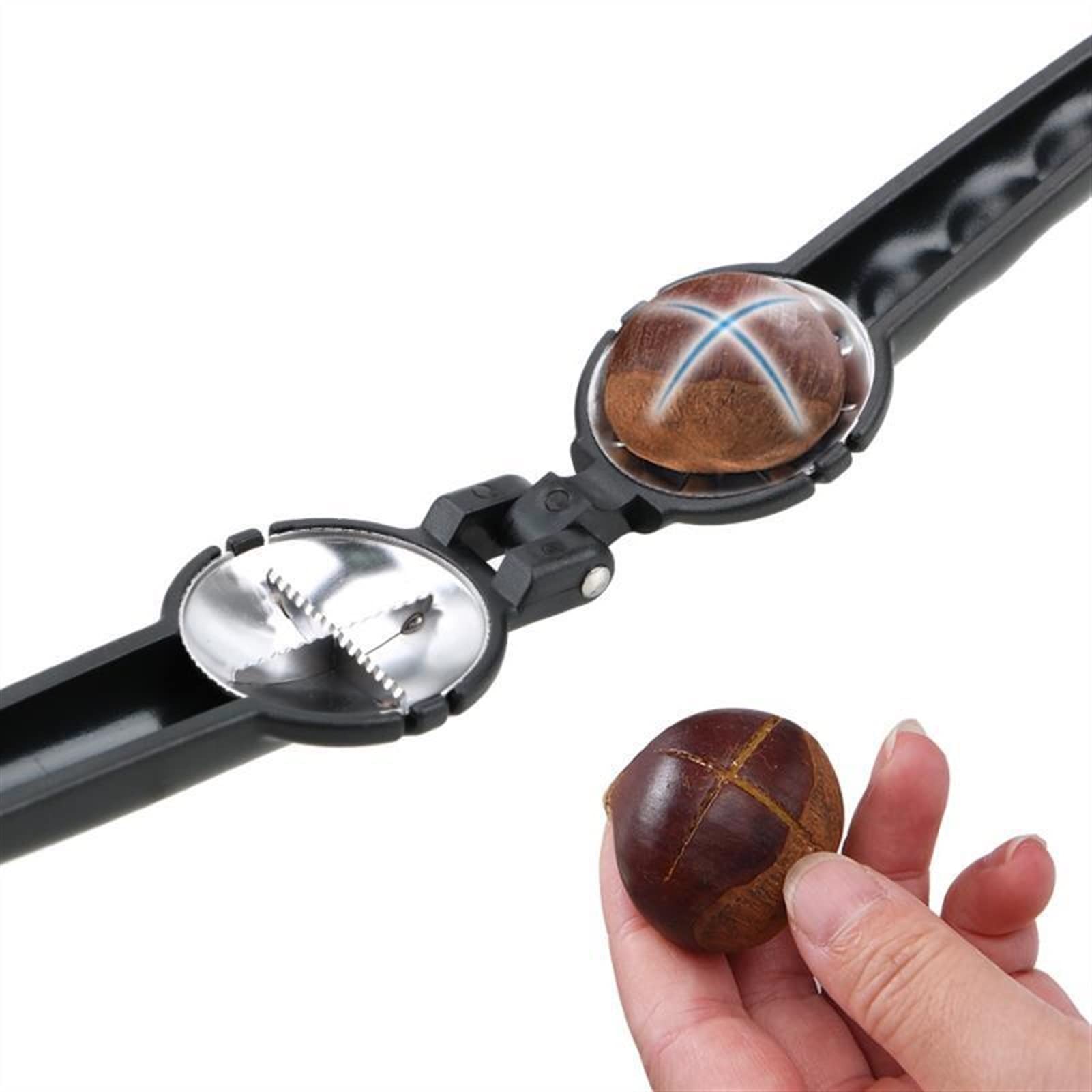 Stainless Steel Nut Cracker & Sheller - 2-in-1 Walnut Pliers, Chestnut Opener - Durable Kitchen Gadget for Nuts (Yellow) | Perfect for Holiday Baking, Snack Prep & Kitchen Use