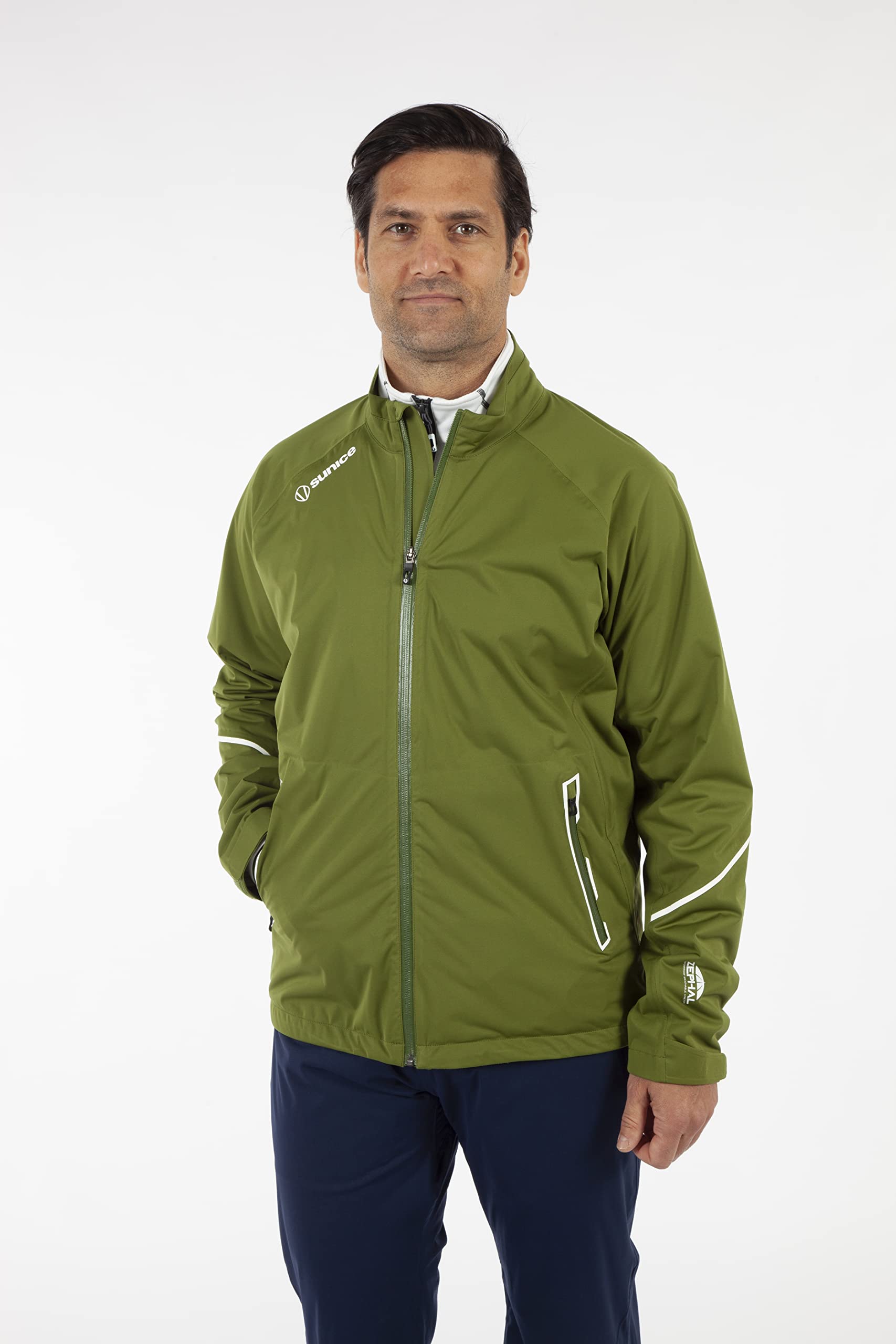 Sunice Jay Men's Waterproof Breathable Ultra Lightweight 4-Way Stretch Performance Jacket - Outdoor Hiking Skiing Golf Rainwear for Active Lifestyle
