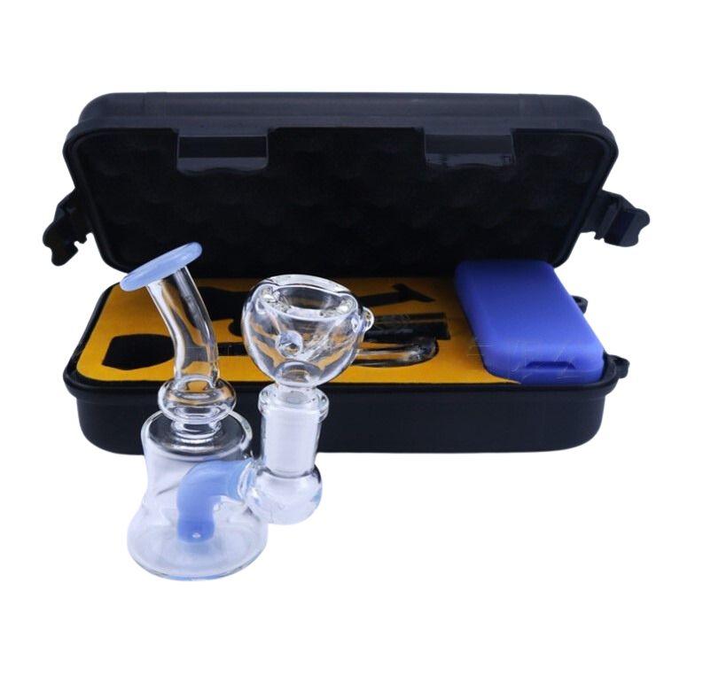 Mini Glass Dab Rig Kit - Handheld Water Pipe with 14mm Bowl & Quartz Banger for Concentrates | Portable Dab Rig for Wax, Oil & Shatter | Perfect for Home Use & Travel