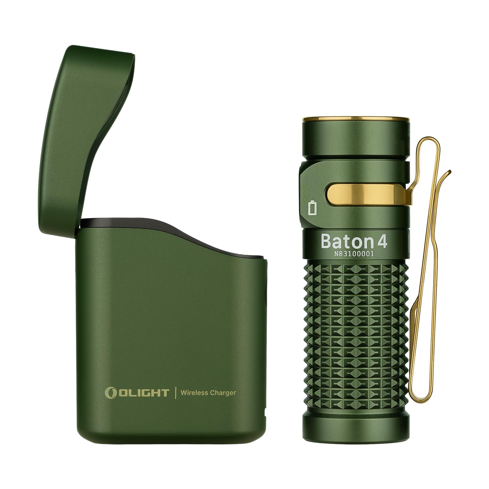 OLIGHT Baton 4 LED Flashlight Kit - 1300 Lumens, 170m Beam, 190 Days Runtime, Wireless Charging, IPX8 Waterproof - Perfect for Camping, Hiking, Outdoor Adventures & Emergency Preparedness
