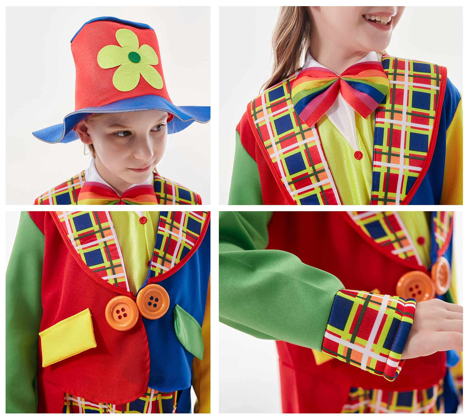 VKI® Kids Clown Costume Set - Halloween Costume & Circus Party Outfit for Children | Perfect for Halloween, Carnival, Themed Parties & Dress-Up Play