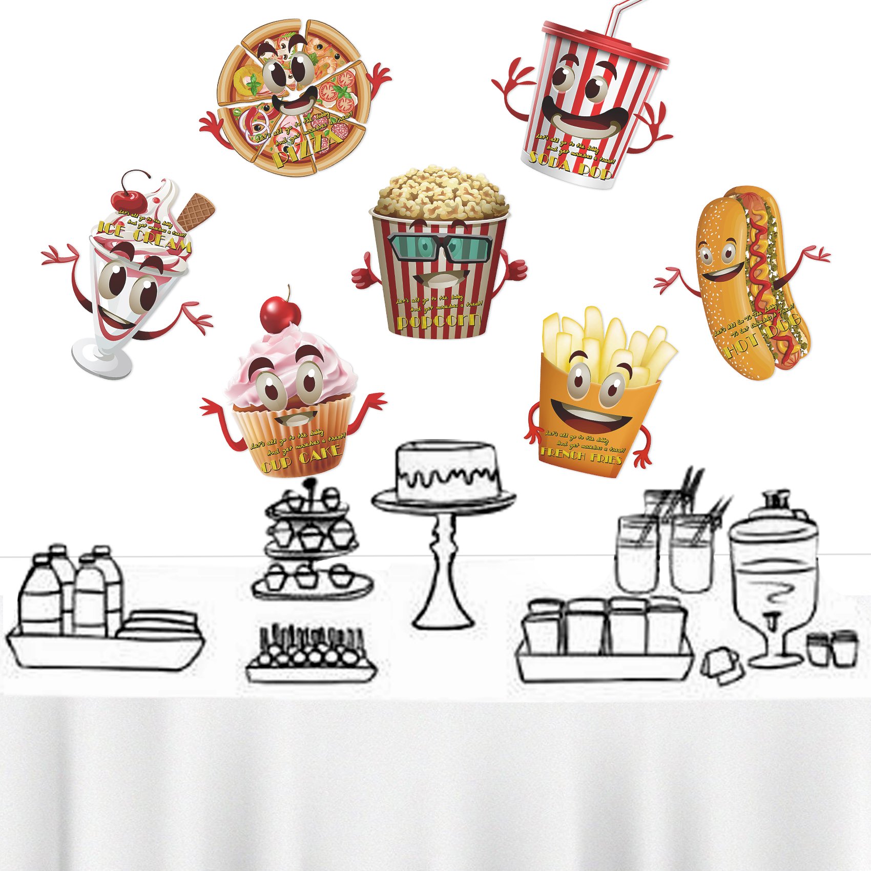 Musykrafties Large Prepasted Cupcake Movie Night Wall Decal - 18