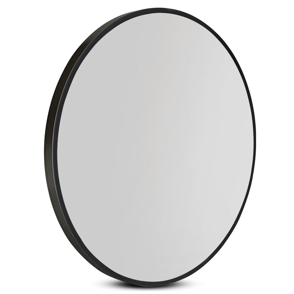Embellir 24 Inch Round Wall Mirror - Black Framed Bathroom Makeup Mirror for Home Decor | Perfect for Vanity, Bedroom, and Bathroom Use