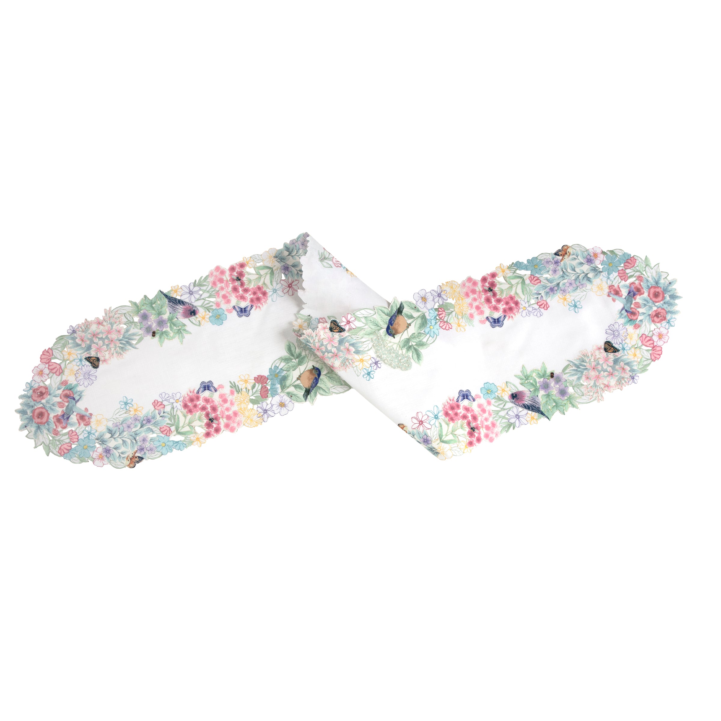 Butterfly Meadow Floral Table Runner - Elegant Spring Home Decor for Dining Table, Wedding, Party & Special Occasions