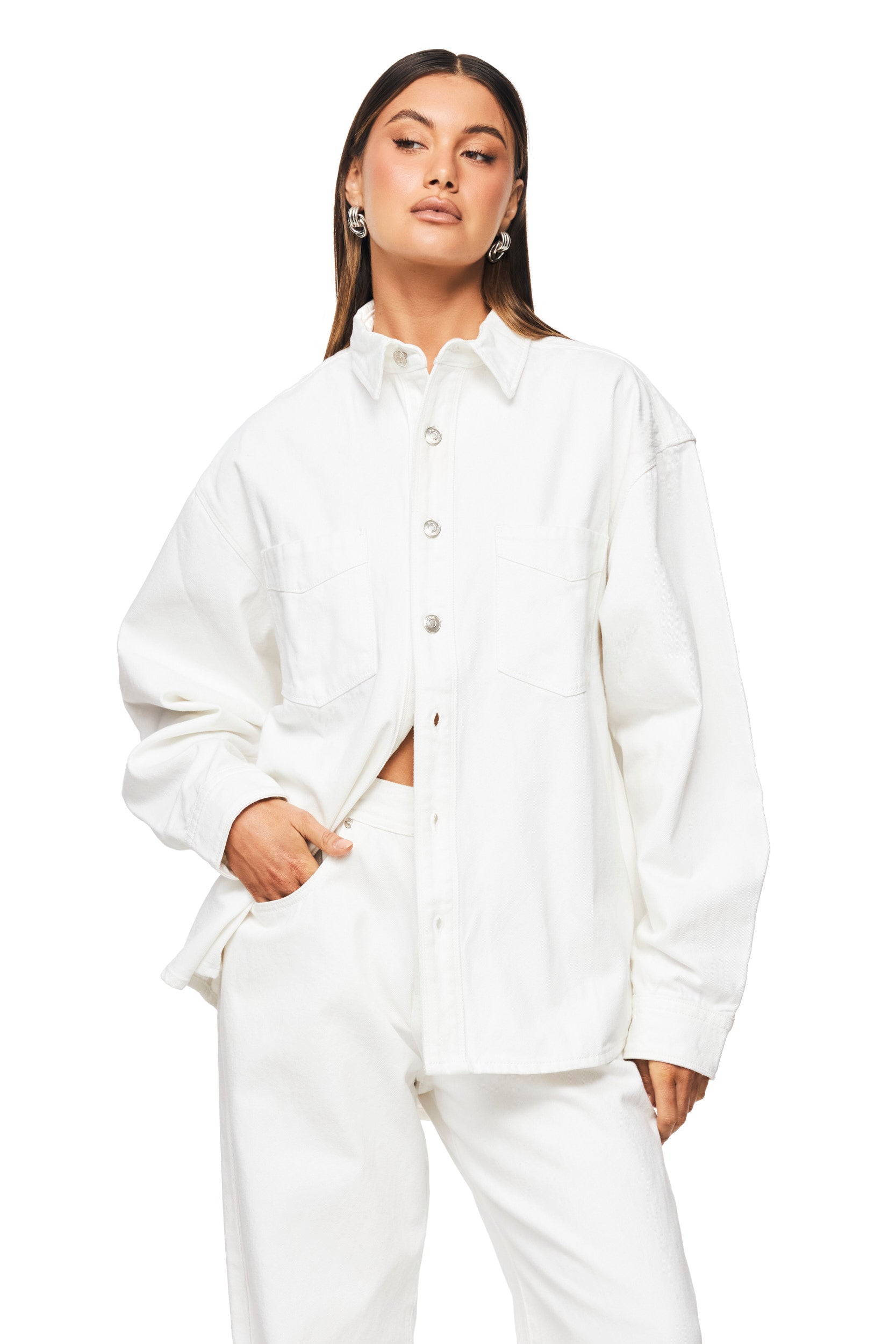 The Sana White Shirt - Classic Women's Button Down Blouse for Work & Casual Wear | Breathable Cotton, Slim Fit, Versatile Office & Everyday Fashion