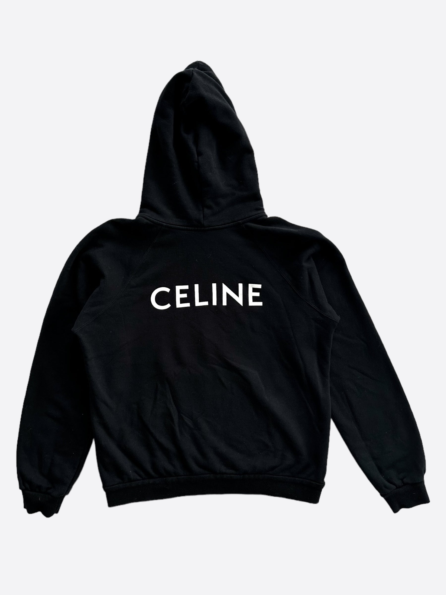 Celine Black & White Logo Hoodie for Men & Women - Stylish Pullover Sweatshirt for Casual Wear & Street Fashion