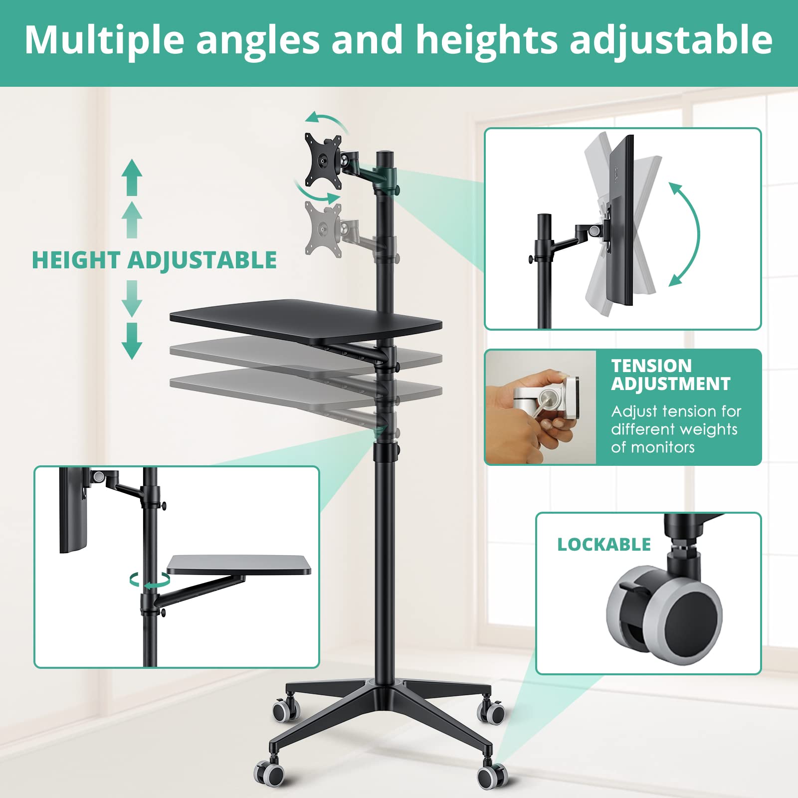 Viozon Adjustable Mobile Desk - 34