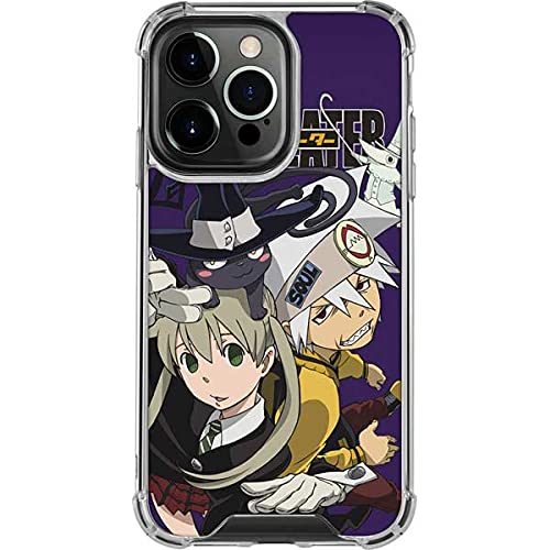 Skinit Clear Protective Phone Case for iPhone 13 Pro - Officially Licensed Soul Eater Purple Anime Design | Slim Scratch-Resistant Cover for Daily Use & Showcase