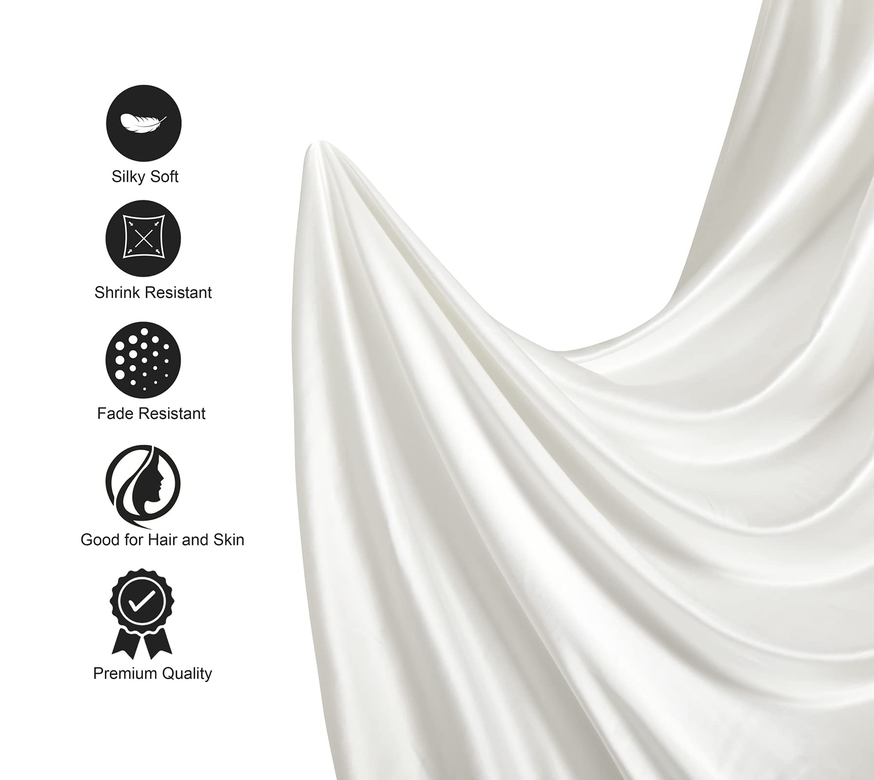 Luxury Silk Satin Sheets Set - California King Size with Deep Pockets | Cooling, Soft & Hypoallergenic Bedding | Ivory Satin Sheets for Ultimate Comfort | Perfect for Hot Sleepers & Allergy Sufferers | Ideal for Master Bedrooms & Luxury Hotels