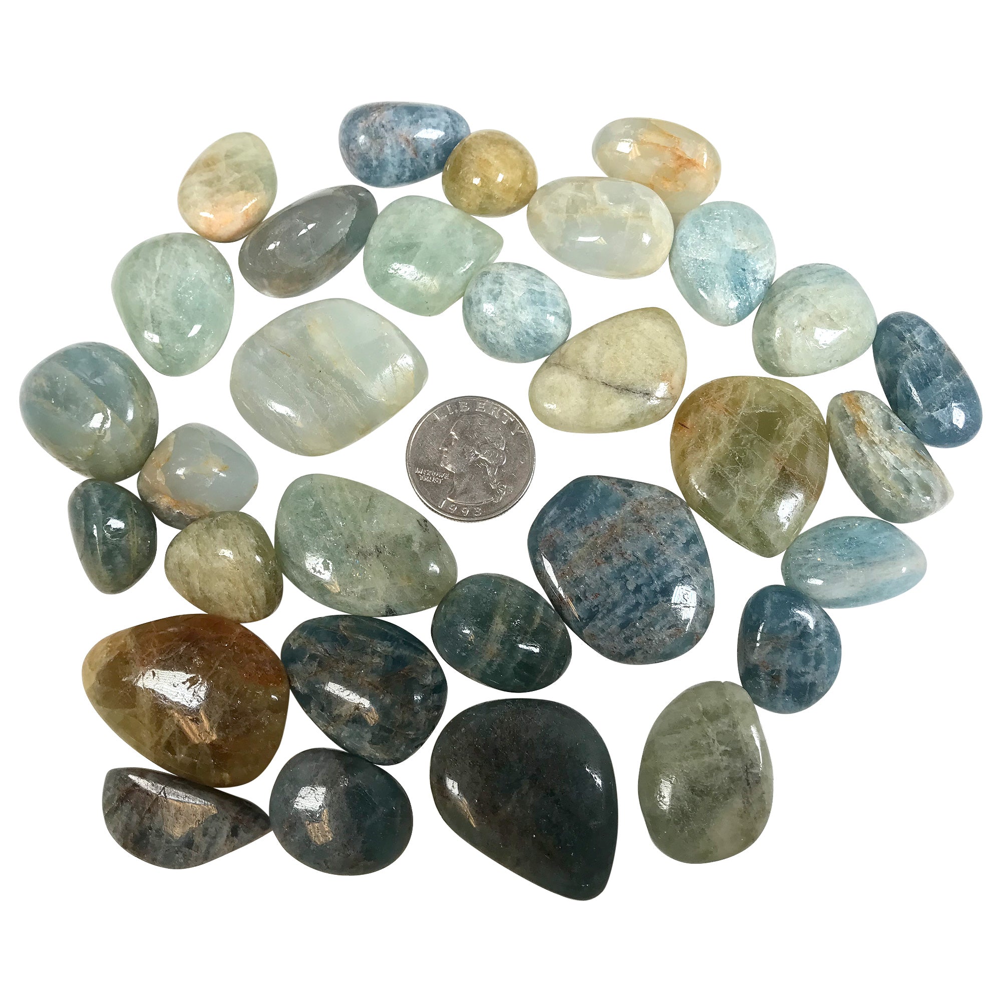 Natural Polished Aquamarine Gemstone Tumbled Stones for Jewelry Making, Healing Crystals & Home Decor - Perfect for Meditation, Gifts & Crystal Collections