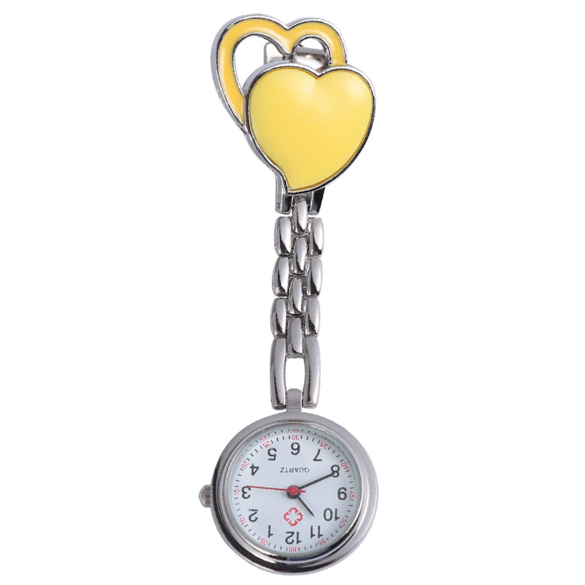 UKCOCO Nurse Pocket Watch - Clip-on Lapel Watch, Hanging Pendant Doctor Watch, Quartz Fob Watch for Nurses & Doctors (White) - Perfect for Medical Professionals, Students & Vintage Style Lovers