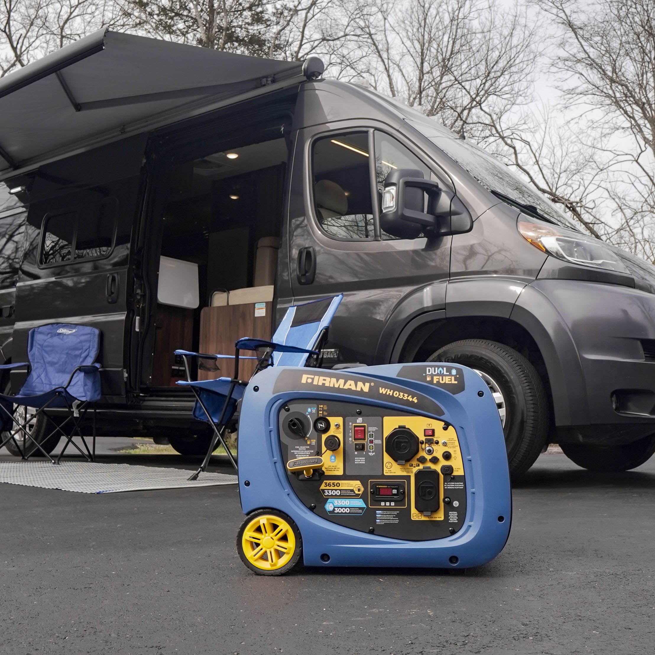 4125W Dual Fuel Inverter Generator with Electric Start - Portable Power for Camping, RV, Home Backup & Outdoor Activities