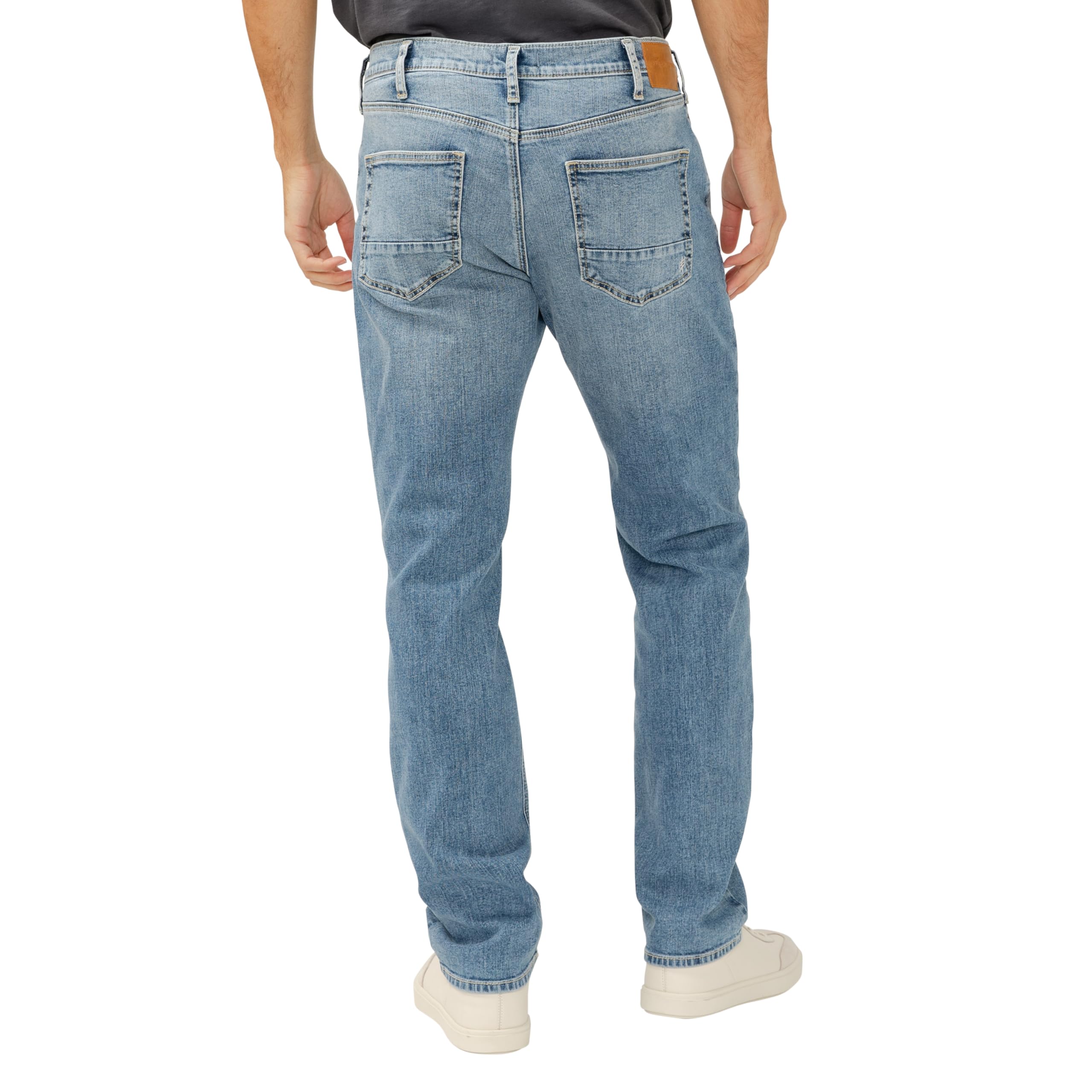 Silver Jeans Co. Men's Machray Athletic Fit Straight Leg Jeans - Comfortable Stretch Denim Pants for Casual Wear & Outdoor Activities