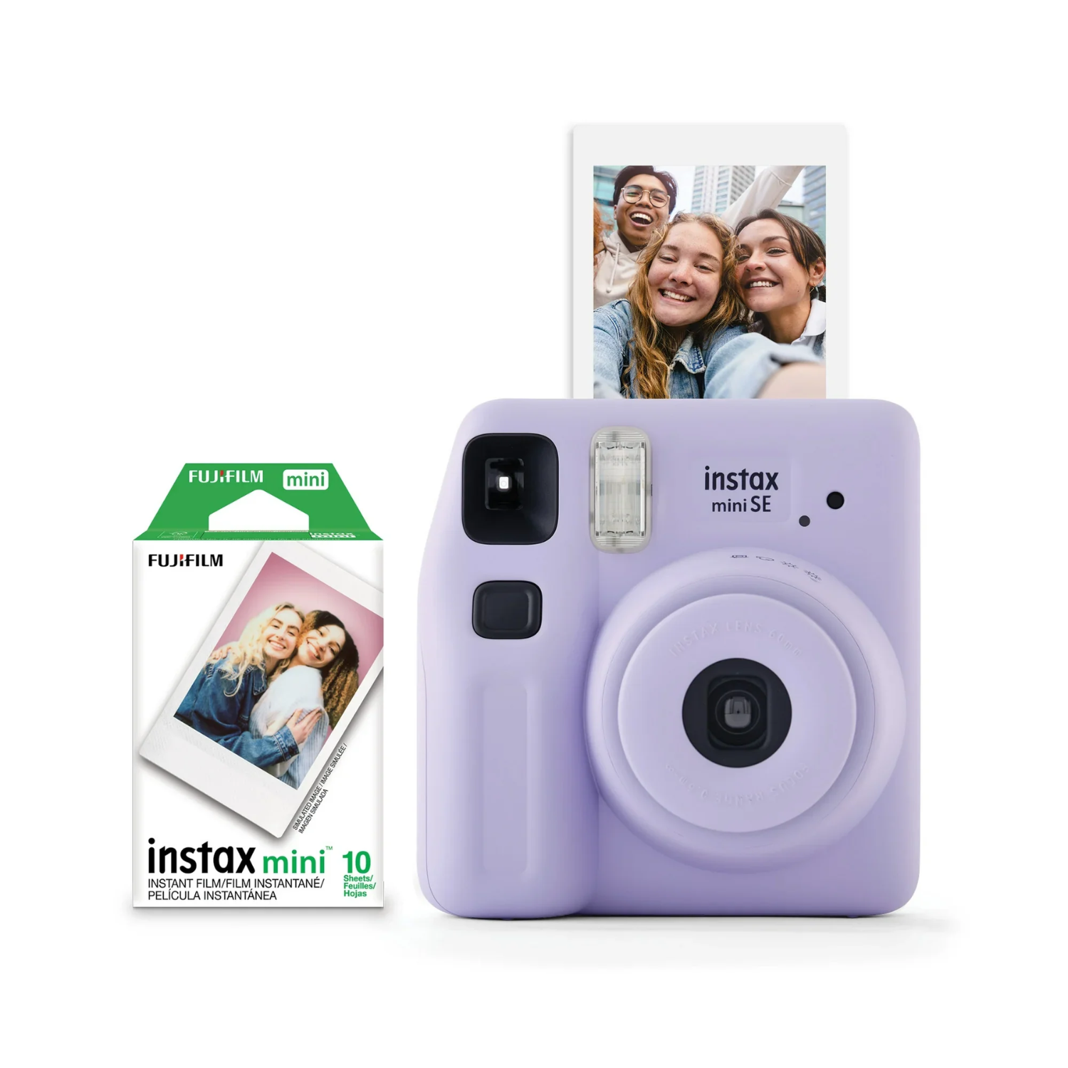 Fujifilm Instax Mini SE Instant Camera Purple + 10 Films - Perfect for Travel, Parties & Capturing Memories