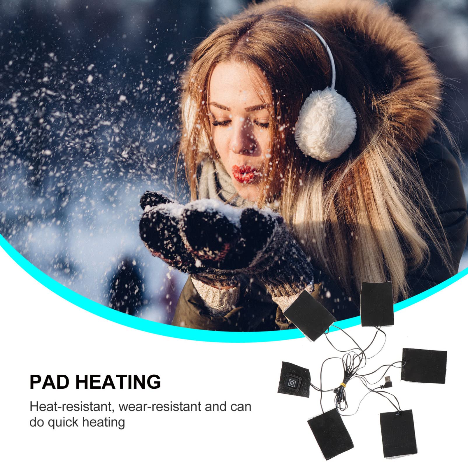 1 Piece USB Electric Heating Pad for Clothes - Winter Heated Vest & Clothing Warmer with Carbon Fiber Technology - Perfect for Outdoor Activities, Camping, and Cold Weather Wear