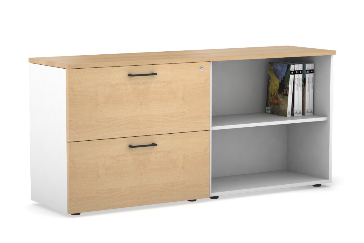 2-Drawer File Cabinet with Open Storage Shelf - Compact Office Organizer for Documents, Supplies & Stationery - Perfect for Home, Office & Workspace Organization