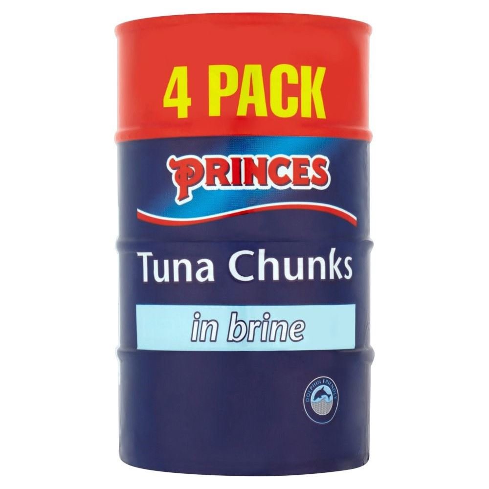 Princes Tuna Chunks in Brine (4x160g) - Pack of 6 | Premium Canned Tuna for Salads, Sandwiches & Quick Meals | High Protein, Low Fat Seafood Snack