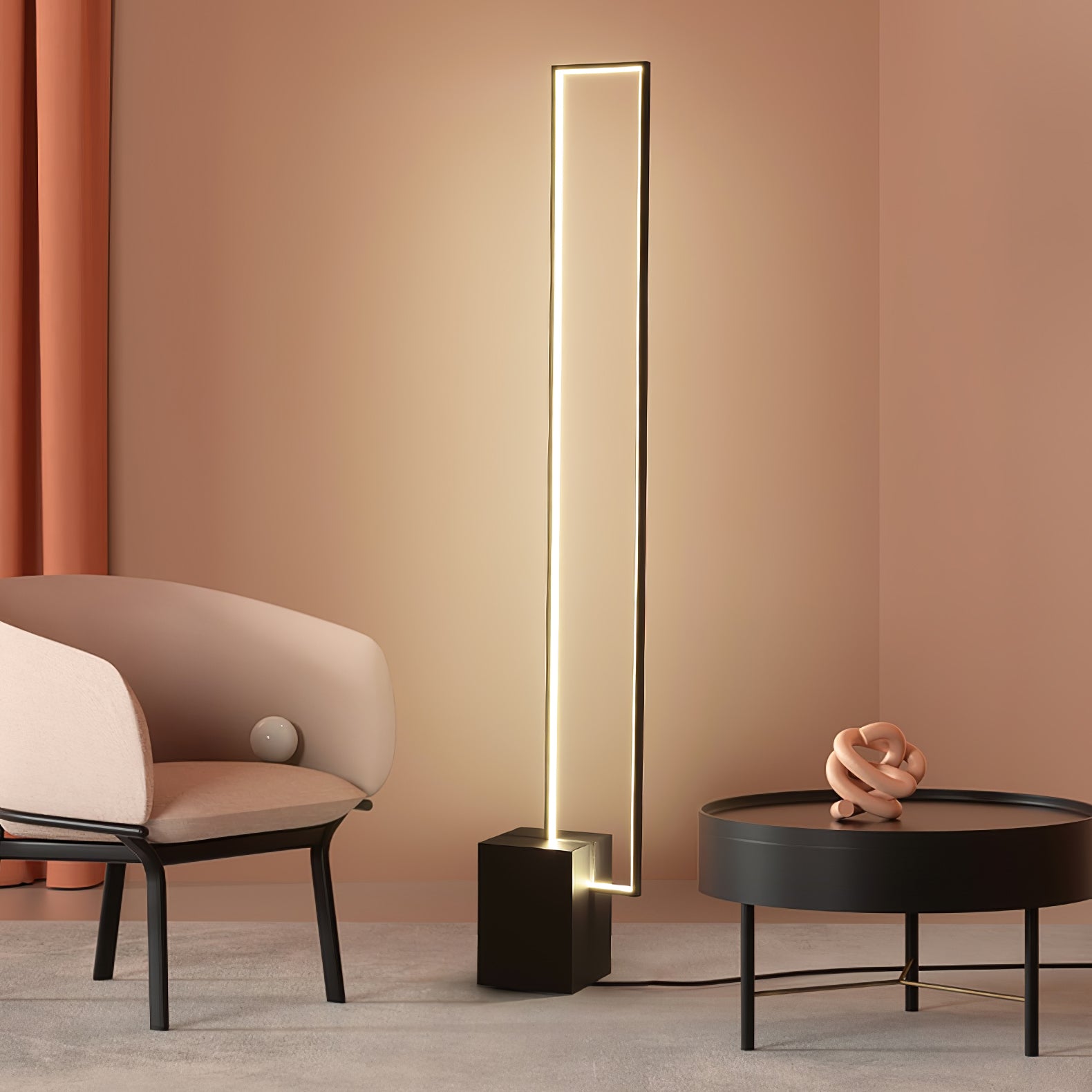 Modern LED Edge Floor Lamp with Adjustable Brightness - Perfect for Living Room, Bedroom, and Office Lighting