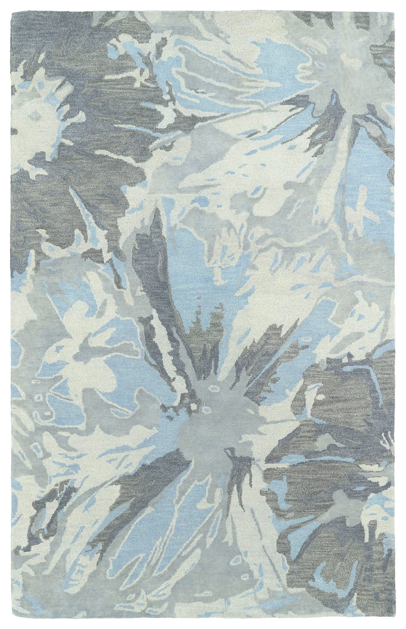 Kaleen Brushstrokes Area Rug - Soft Grey Modern Abstract Design 3'6