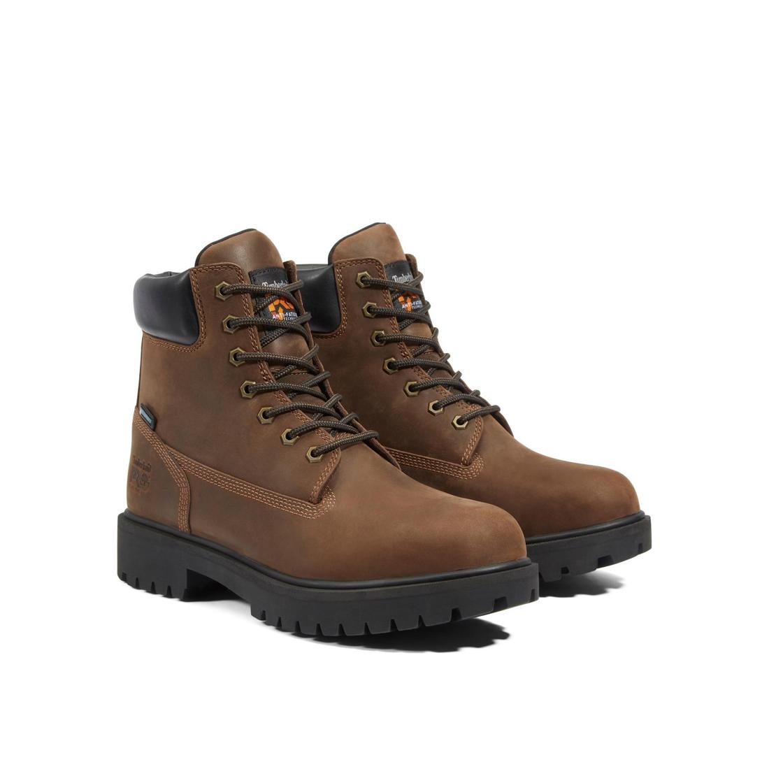 6 Inch Soft Toe Waterproof Insulated 200G Work Boots for Men - Dark Brown - Comfortable & Durable for Construction, Hiking & Outdoor Activities