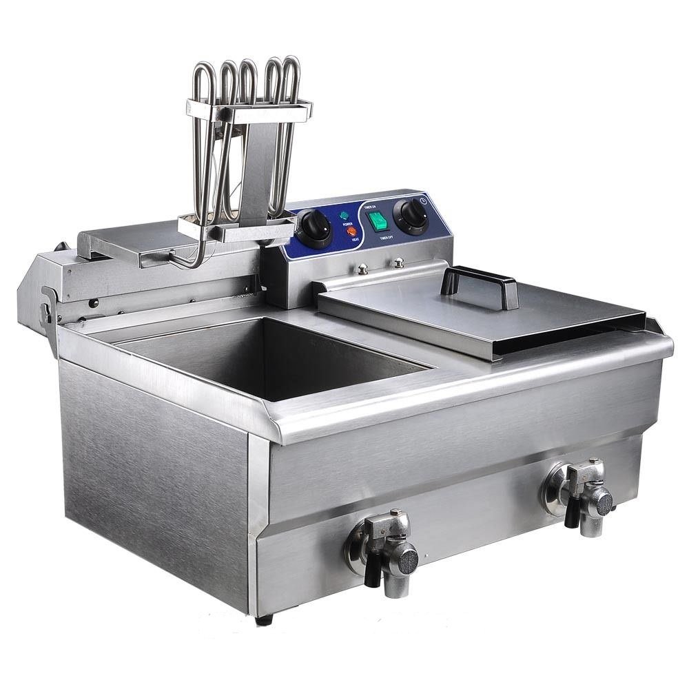 20L Commercial Deep Fryer with Timer & Drain - Electric Fast Food Fryer for Restaurants, Food Trucks & Catering - Perfect for French Fries, Chicken Wings & More