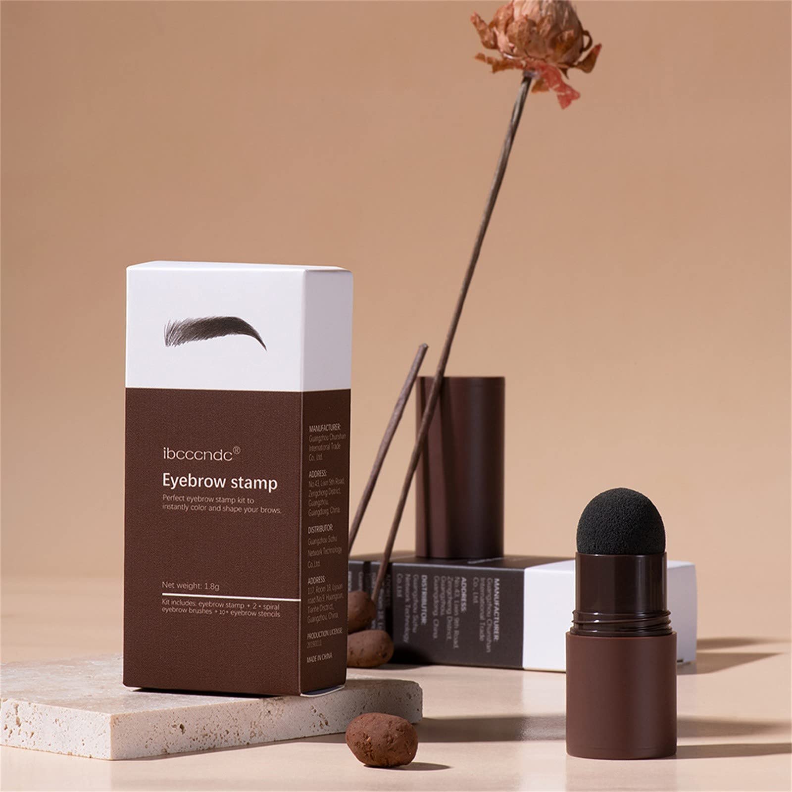 Waterproof Eyebrow Stamp & Powder Kit - Long Lasting Brow Stick with Applicator Tool for Perfect Eyebrow Makeup (B, One Size) - Ideal for Everyday Use, Special Occasions & Travel Beauty Essentials