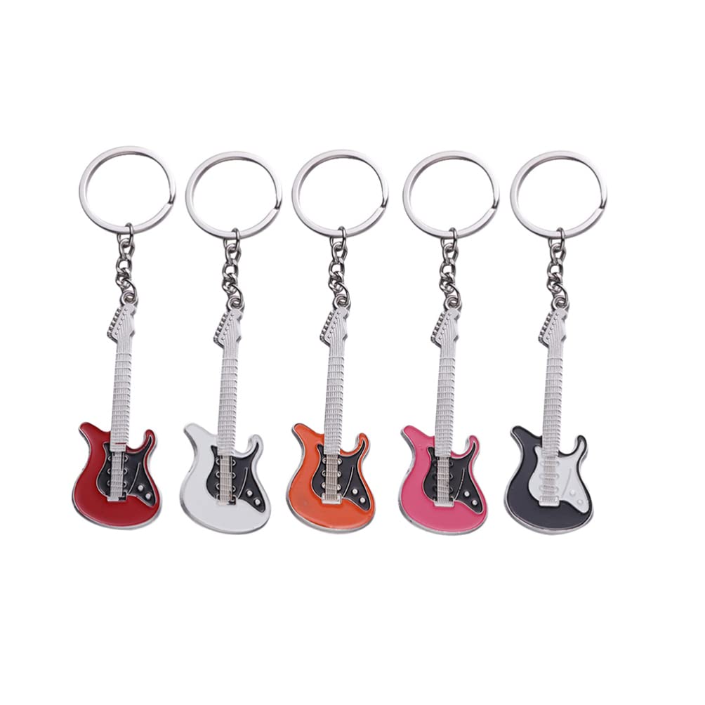 12PCS Alloy Guitar Keychain Set - Mini Electric Guitar Key Rings for Music Lovers, Cute Hip Hop Backpack Decorations - Perfect for Gifts, Keychains, and Music Accessories