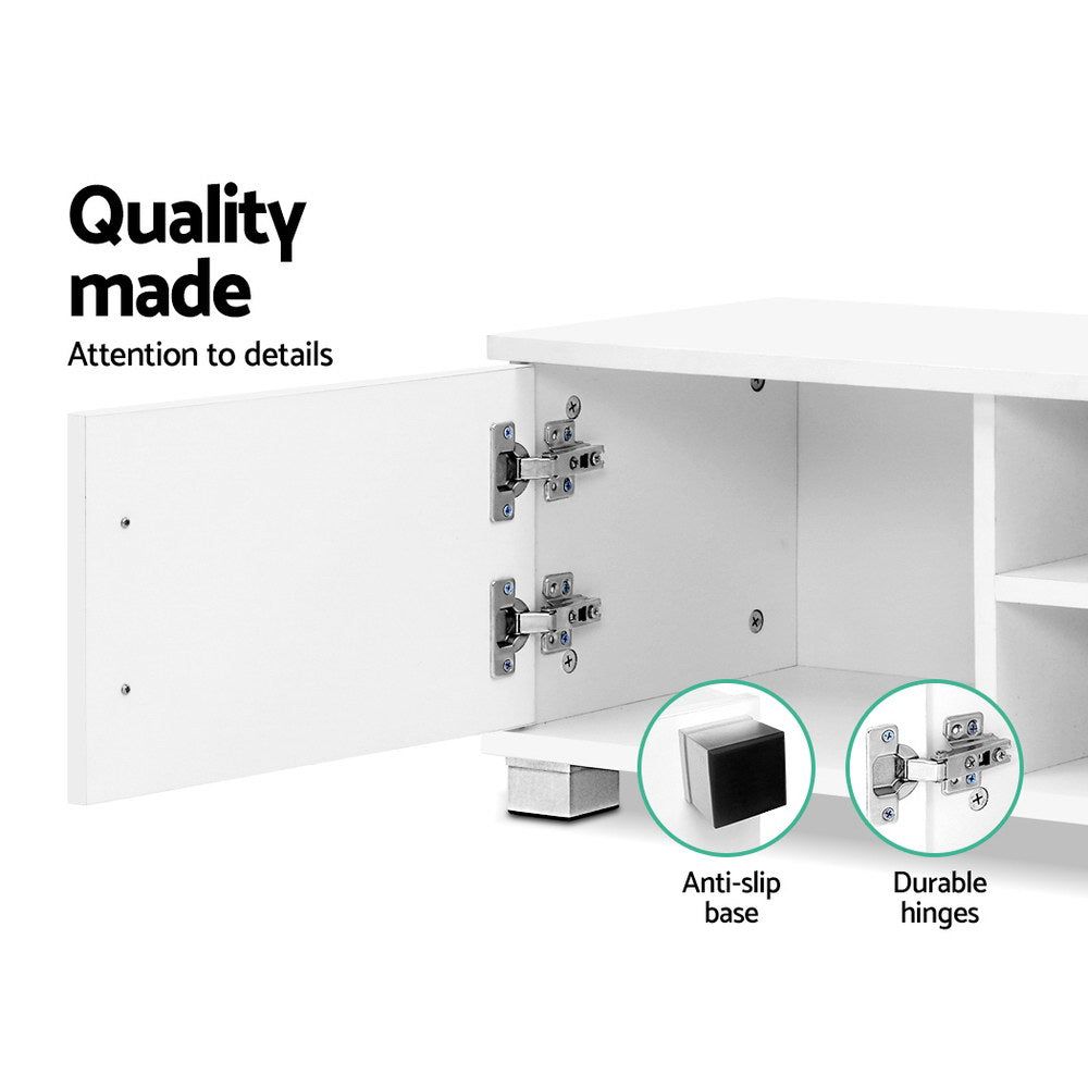 Artiss 120cm White Dylan TV Stand Entertainment Unit - Modern TV Cabinet for Living Room, Bedroom & Home Theater Setup