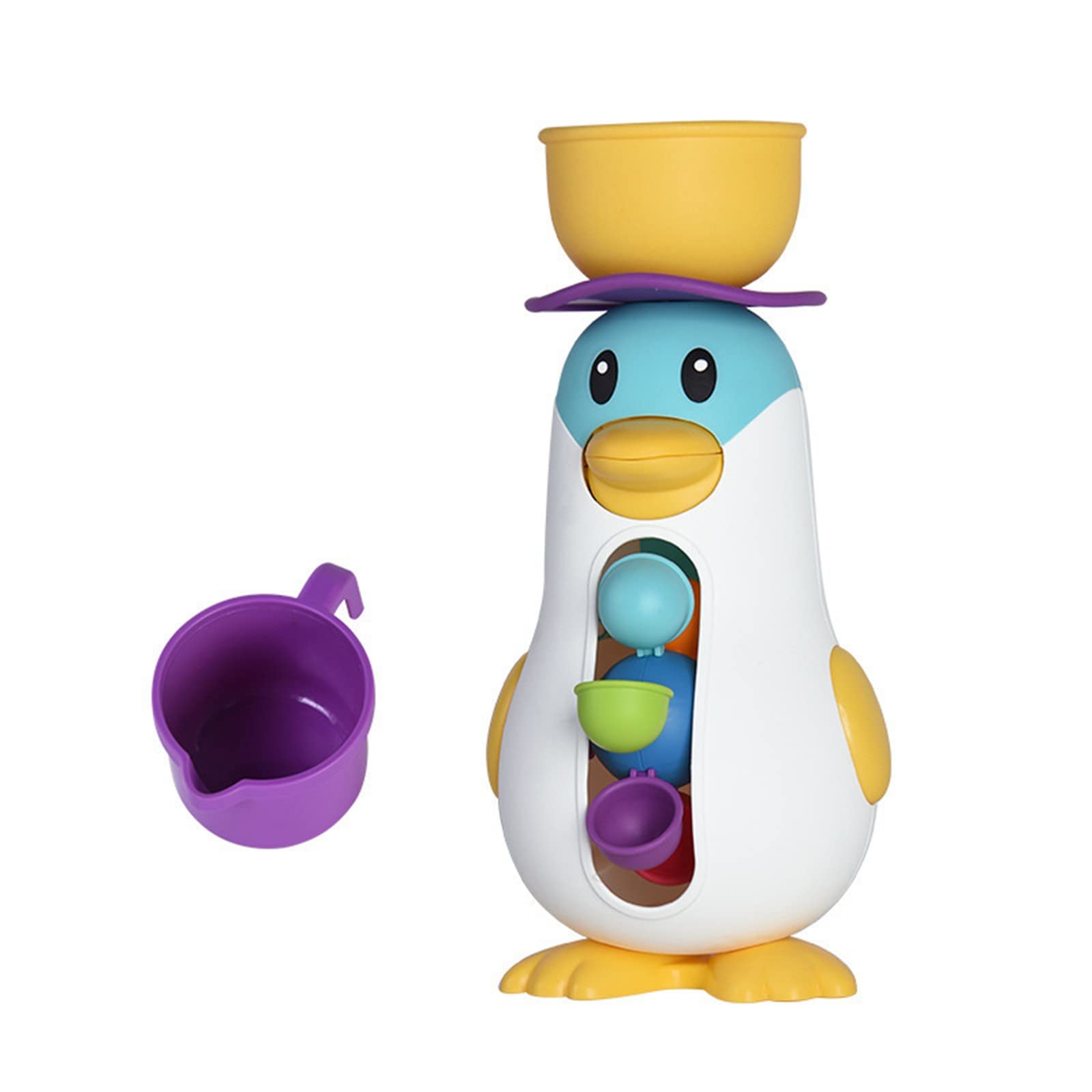 Nebwe Baby Swimming Bath Toy with Suction Cup - Cute Spinning Waterwheel Penguin Windmill Rotating Sprinkler for Toddlers 1-15, Perfect Bathroom Gift for Kids Age 3-4, Fun Water Play for Bathtime and Pool Adventures