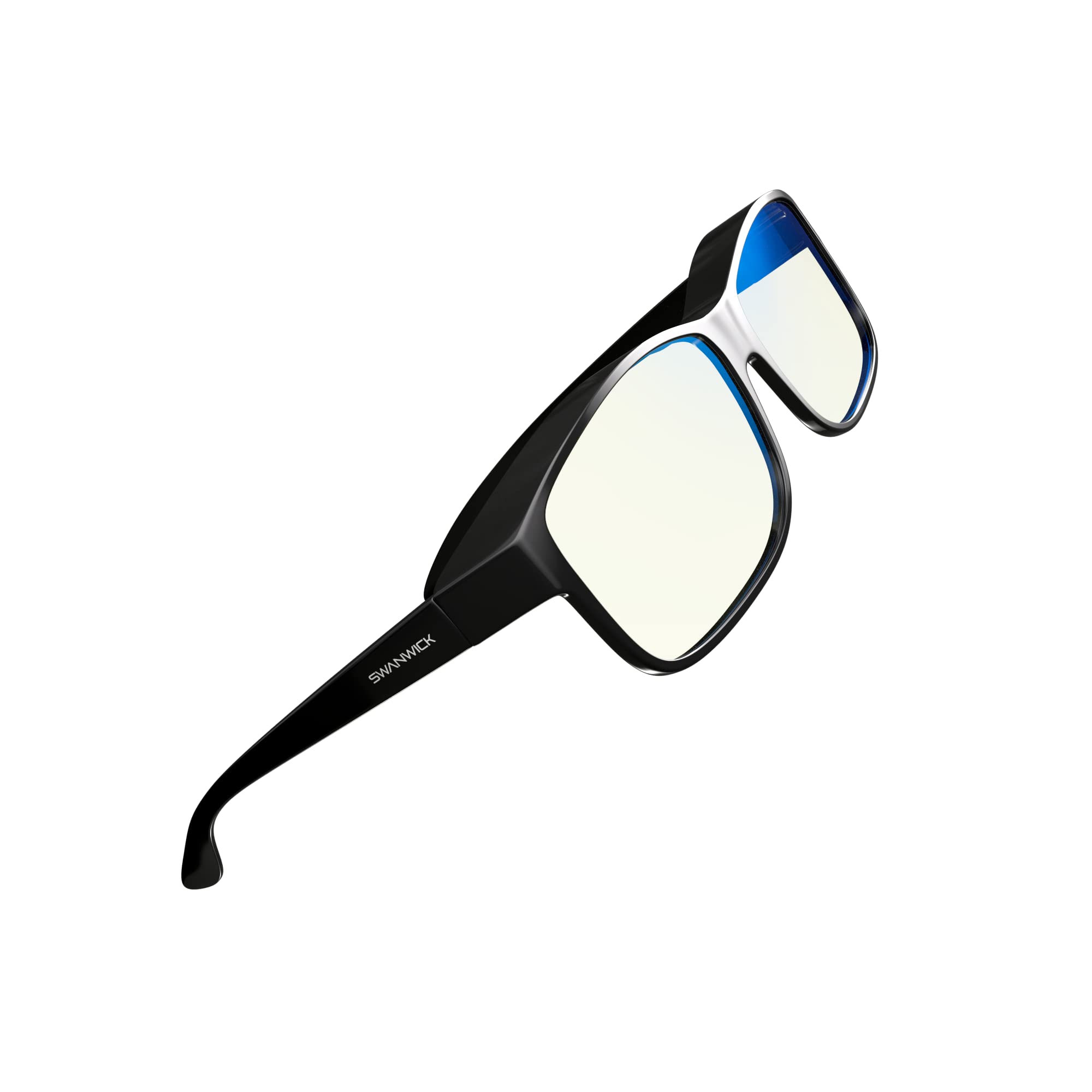 Premium Blue Light Blocking Glasses for Gaming & Digital Eye Strain Relief - Swanwick Fitover Day Swannies with Semi-Clear Lens - Blocks Harmful Blue Light from PC, Laptop & Smartphone - Perfect for Office Work, Nighttime Screen Use & Online Gaming