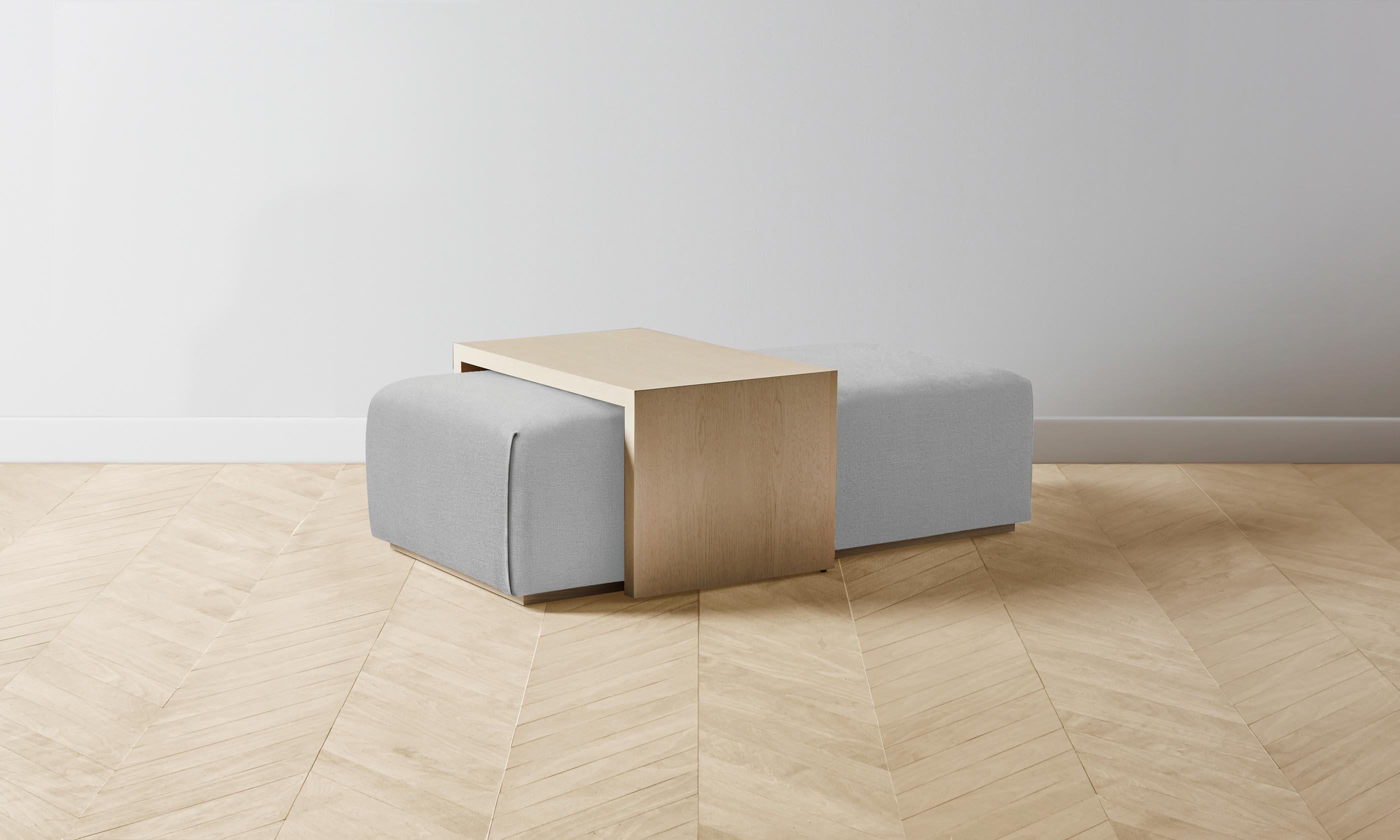 The Bowery Ottoman - Performance Linen Weave Cloud Sofa | Modern Living Room Furniture for Small Spaces | Perfect for Apartments, Studios & Cozy Home Decor