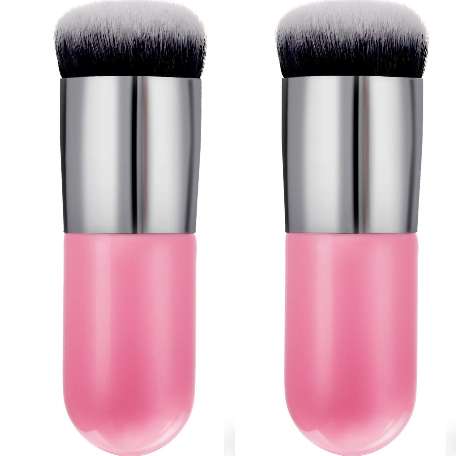Khelni Makeup Cosmetic Face Powder & Foundation Blush Brush Set - Premium Pink Makeup Brush for Flawless Foundation & Blush Application | Perfect for Daily Makeup & Professional Makeup Artists