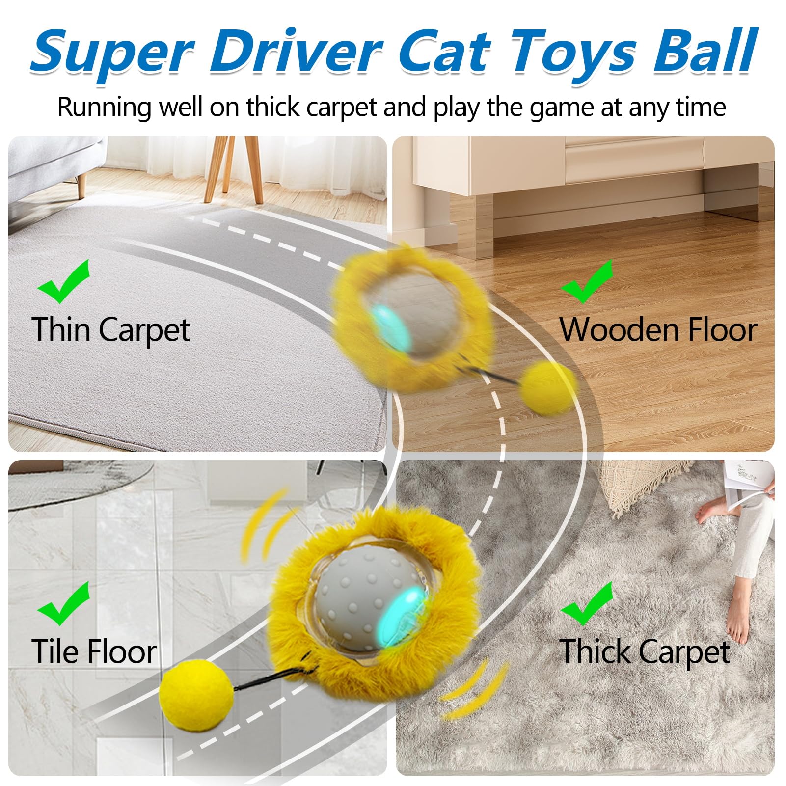 Interactive Motion Activated Cat Toys - Automatic Moving Ball with LED Lights for Indoor Cats, USB Rechargeable Electric Mouse Toy, Auto On/Off - Perfect for Playtime, Exercise & Boredom Relief