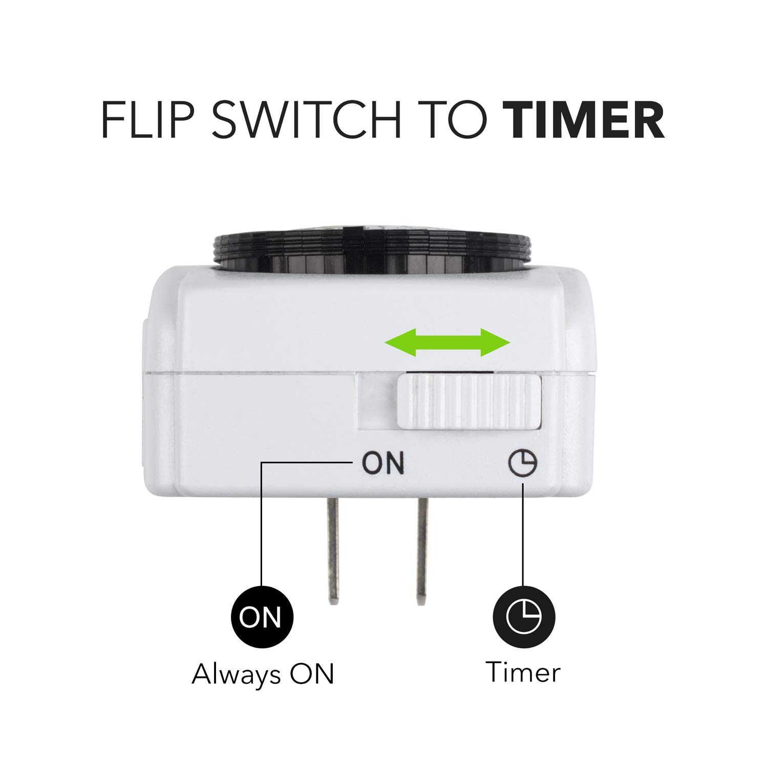 BN-LINK 24 Hour Indoor Mechanical Outlet Timer Plug - 2 Pack with 3-Prong (U47) & 2-Prong (U44) Adapters - Perfect for Lights, Pumps, and Holiday Decorations