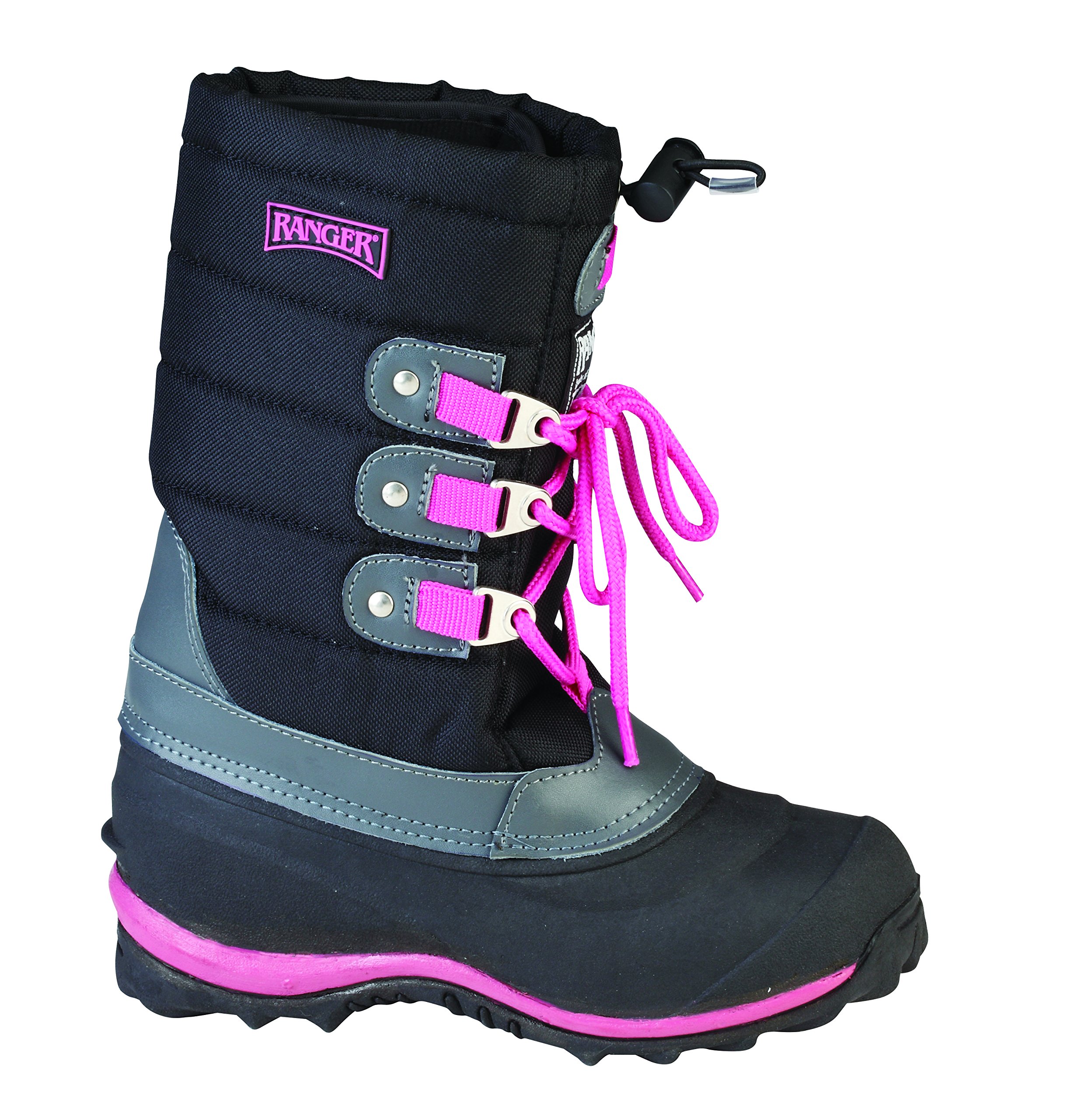 Ranger Tundra II Women's Hiking Boots - Black & Pink Size 10 | Waterproof Outdoor Shoes for Trail Walking & Camping (RPW112-BLK-100)