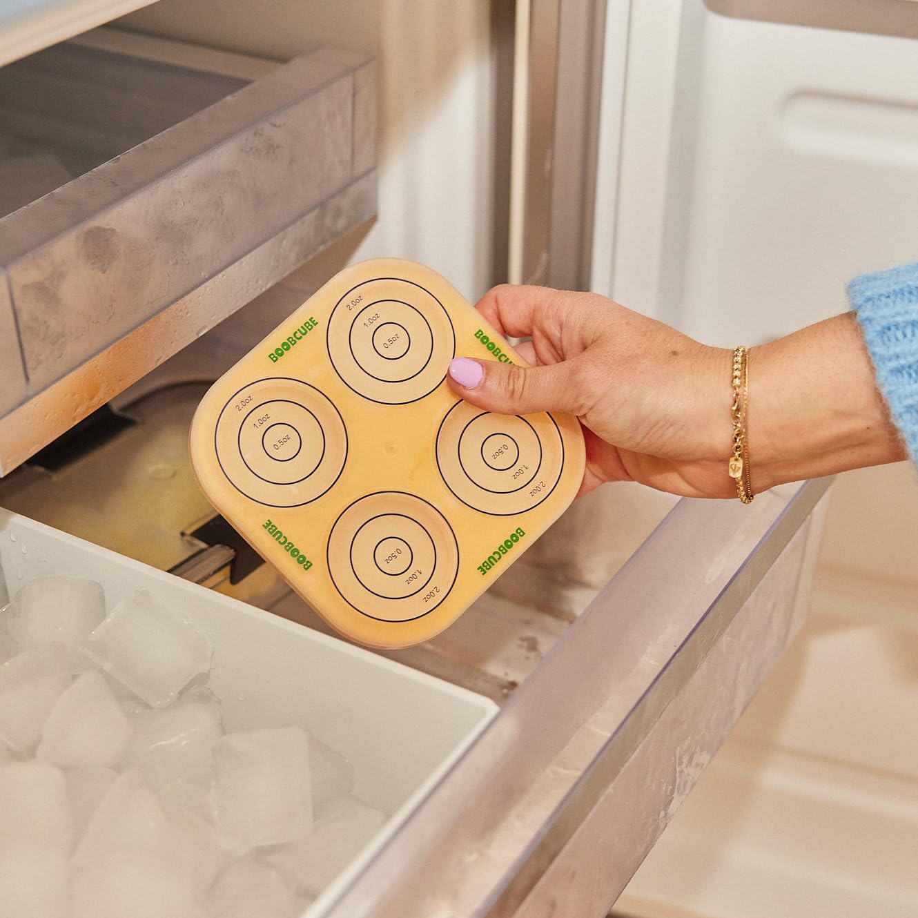 **BoobCube Breastmilk Storage Reusable Freezer Trays with Lid - 4pcs Baby Food Cube Kit (0.5/1/2 Oz) - Ultra Leak-Proof Silicone Storage Tray & Reusable Bags - Perfect for Pumping, Storing, and Organizing Breastmilk**