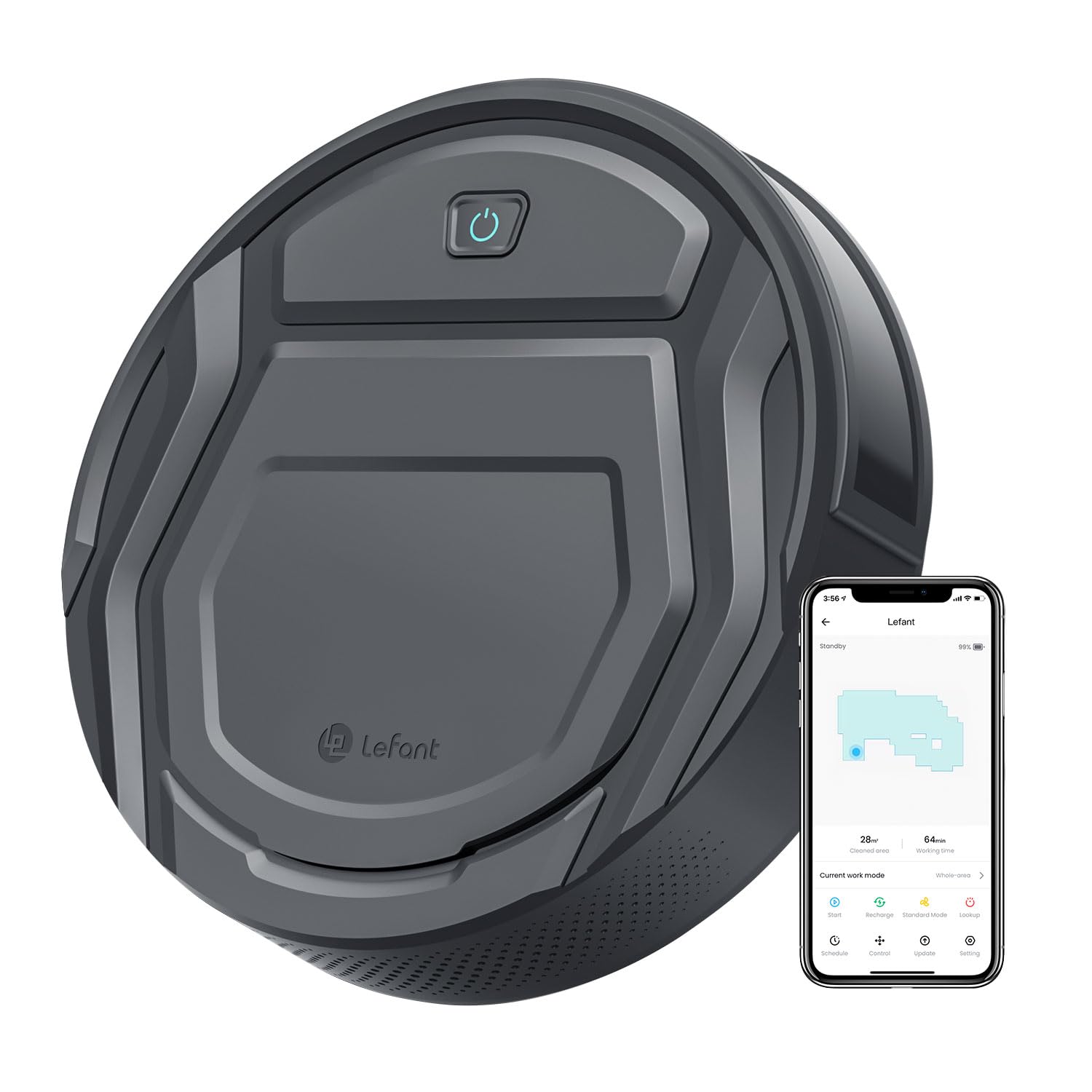 Lefant M210 Pro Super Slim Robot Vacuum Cleaner - Powerful 2000Pa Suction, Anti-Tangle Design, Ultra Quiet, 120 Min Runtime, Self-Charging - Ideal for Pet Hair, Hardwood Floors & Carpets - Works with Alexa & App Control - Perfect for Daily Home Cleaning & Pet Owners