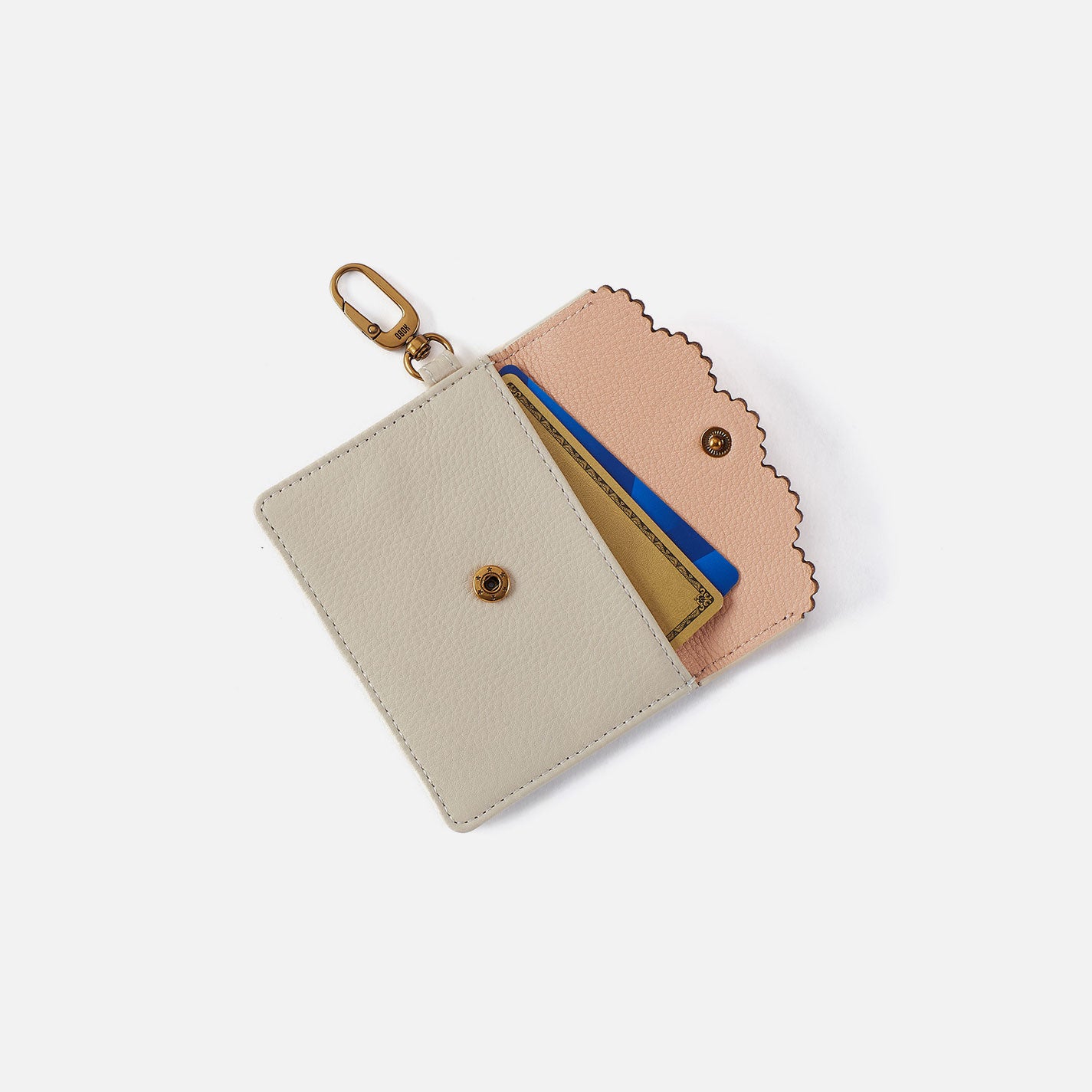 Pebbled Leather Tabby Flap Card Case in Birch - Stylish and Compact Wallet for Everyday Use, Travel & Business