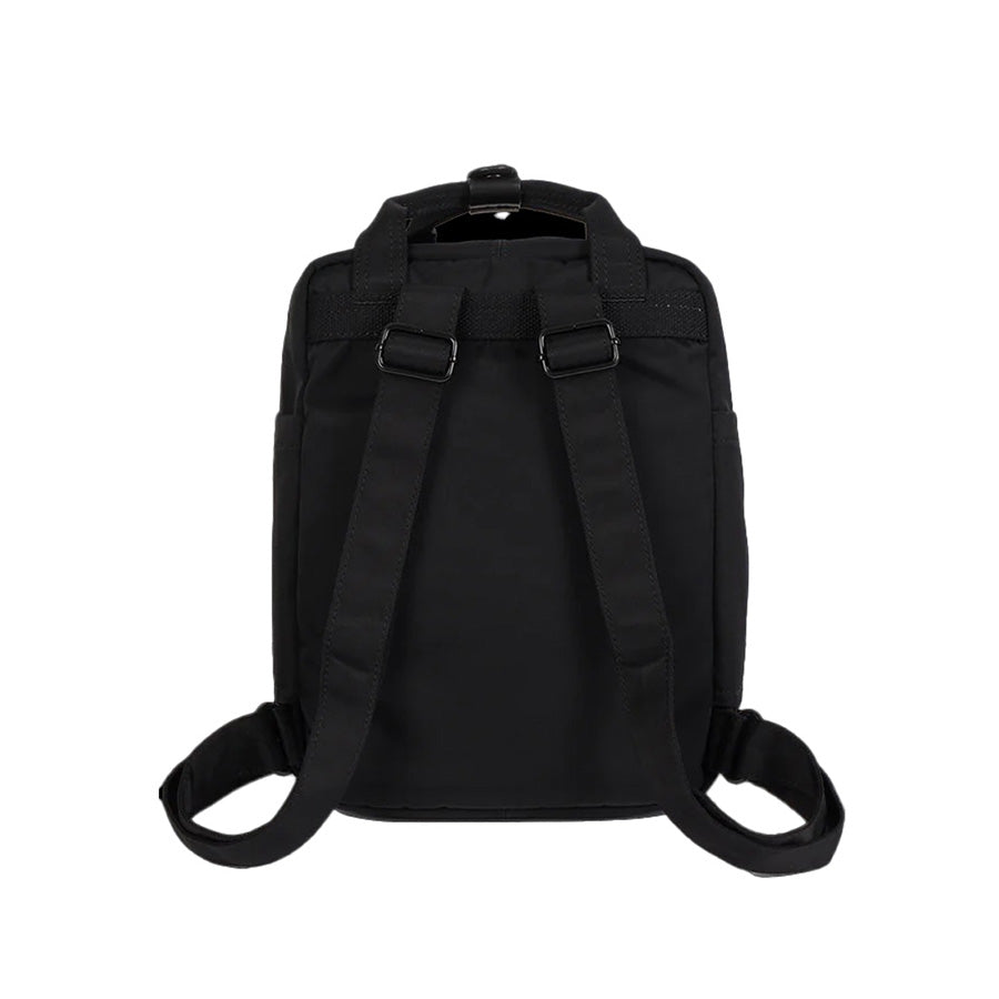 DOUGHNUT Macaroon Mini All Black Backpack - Stylish & Compact Daypack for School, Travel, Work & Outdoor Adventures