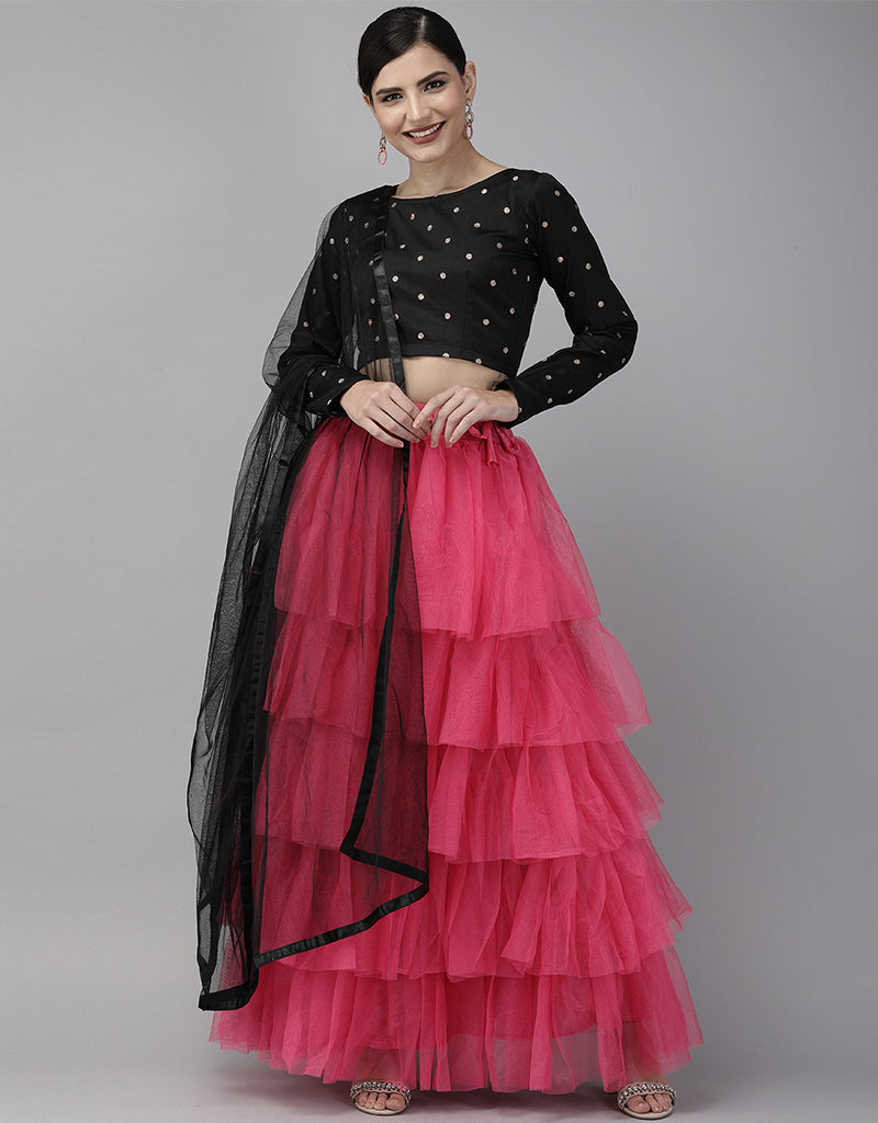 Elegant Black Art Silk Lehenga Choli for Women | Traditional Indian Bridal Wear | Perfect for Weddings, Festivals & Special Occasions