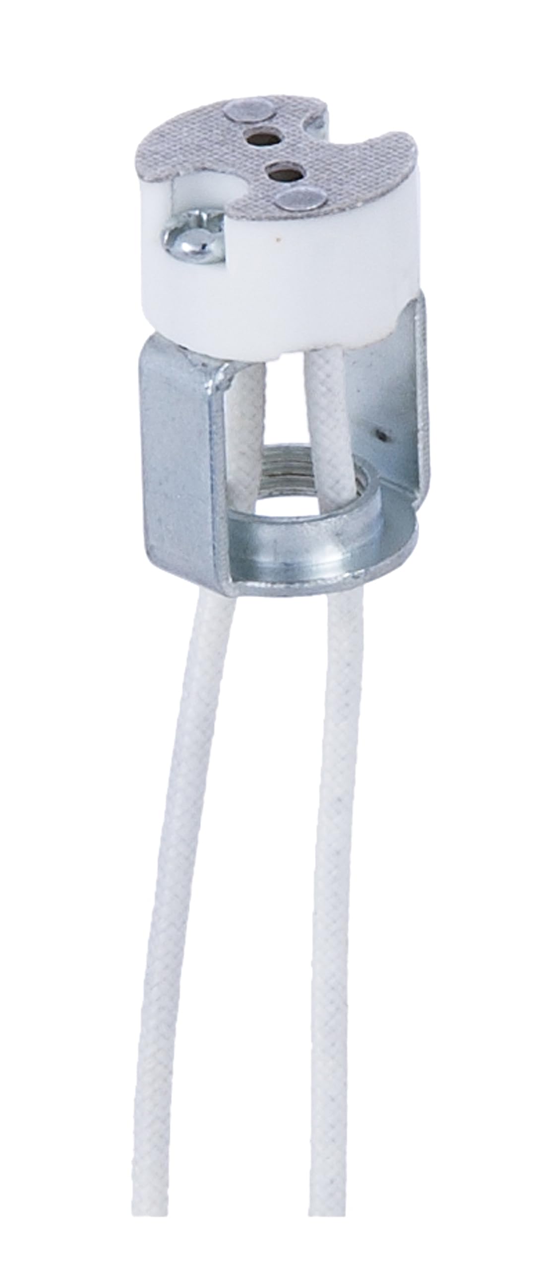 B&P Lamp® Porcelain Bi-Pin Halogen Socket - Compatible with G4, G5.3, GX5.3, G6.35 Bulbs - Ideal for Home Lighting and Decorative Fixtures