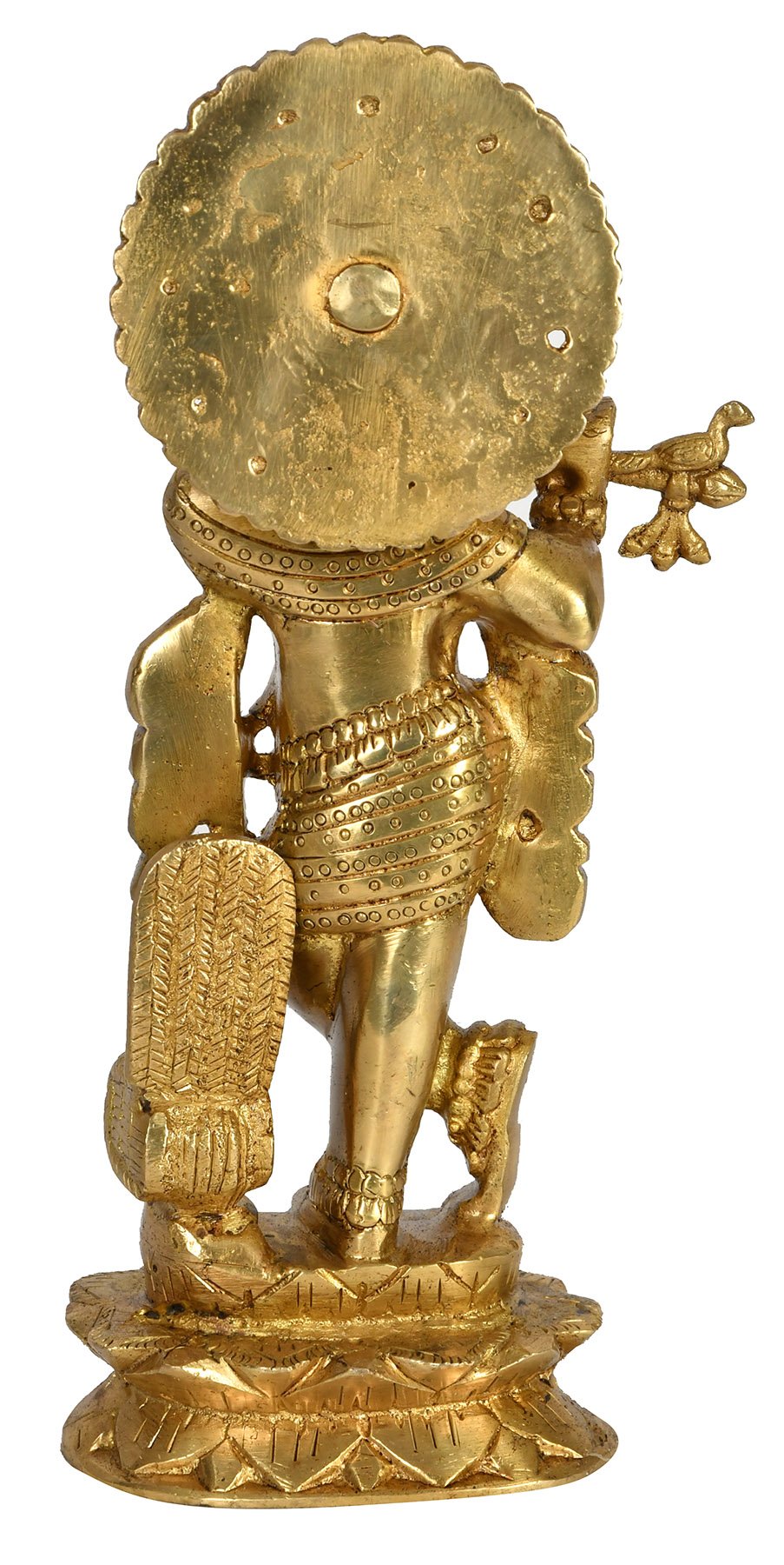 Lord Krishna Statue - Yellow Hindu Deity Figurine for Home Altar, Meditation & Spiritual Decor