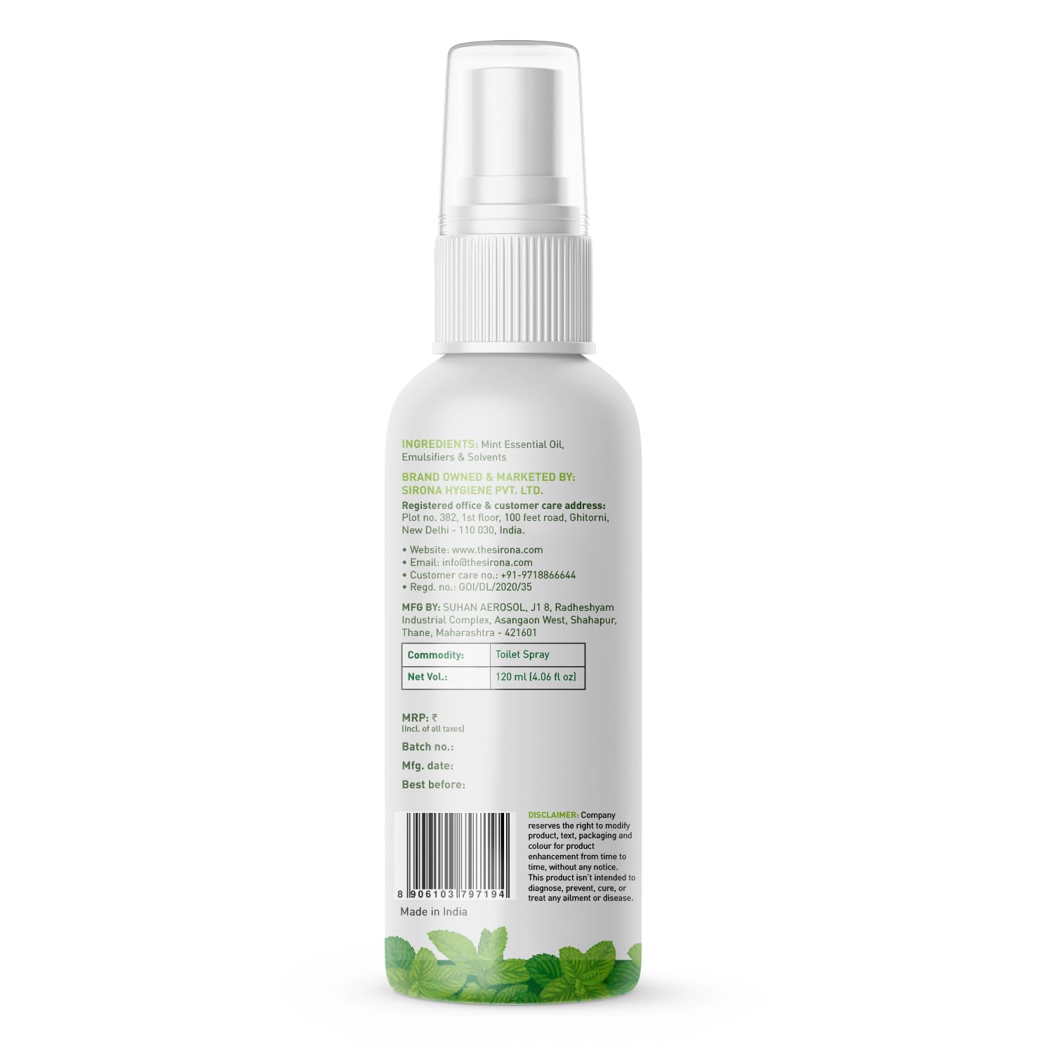 PEE BUDDY PooFume Toilet Seat Sanitizer Spray - 120ml Mint Scent | Alcohol-Free & Aerosol-Free Toilet Spray | Eliminates Odors & Germs | Safe for Sensitive Skin | Perfect for Travel, Public Restrooms & Home Use
