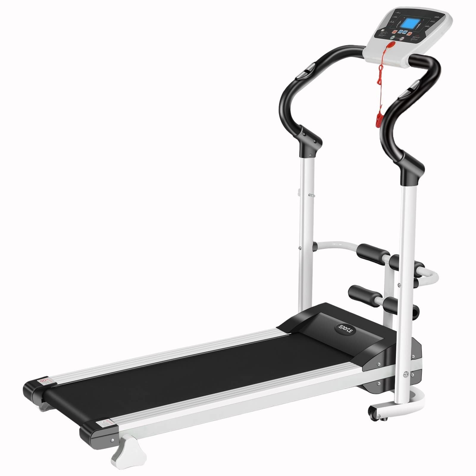 Compact Home Treadmill with Sit-up Bar & Desk Attachment - Space-Saving Walking Machine for Office & Home Workouts (Black, One Size) - Perfect for Under Desk Walking, Home Gym & Small Spaces