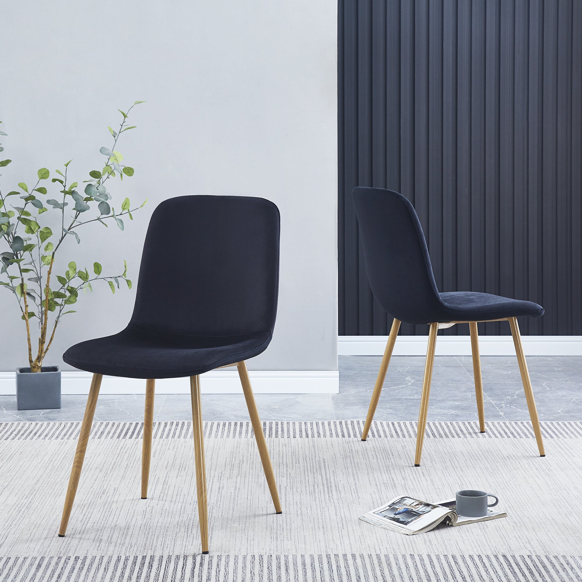 Modern Black Dining Chairs Set of 4 - Contemporary Style with Advanced Technology for Restaurants, Cafes, Bars, Offices, Living Rooms & Reception Areas - Perfect for Home Dining & Commercial Spaces