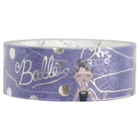 Ballerina Ballet Studio Washi Tape by Shinzi Katoh - Decorative Japanese Paper Tape for Scrapbooking, Journaling, Gift Wrapping & DIY Crafts