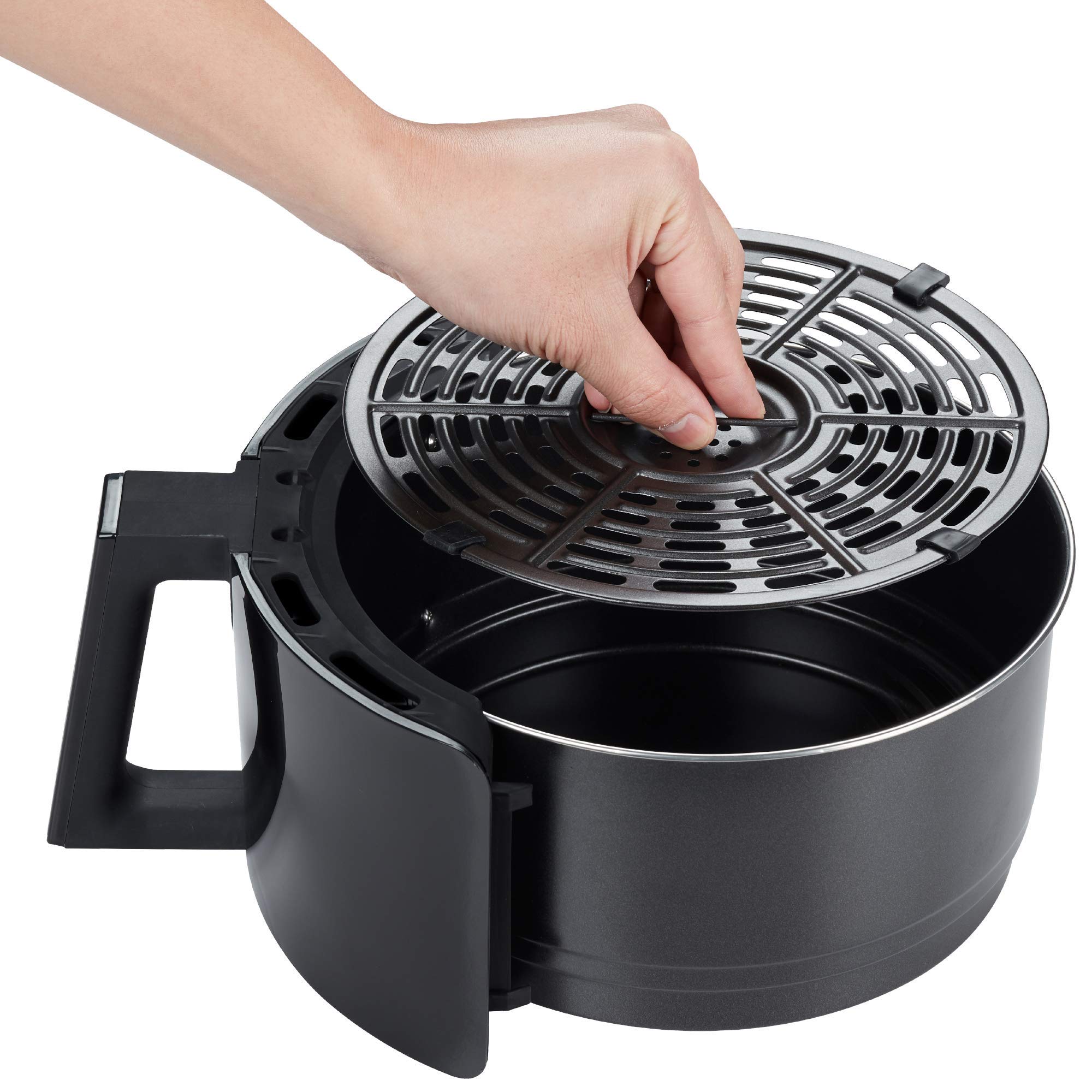GoWISE USA GW22965 5-Quart Digital Air Fryer with Touchscreen & Recipe Book - Healthy Oil-Free Cooking for Chicken, Fries & More - Black/Copper (Perfect for Family Meals & Quick Snacks)
